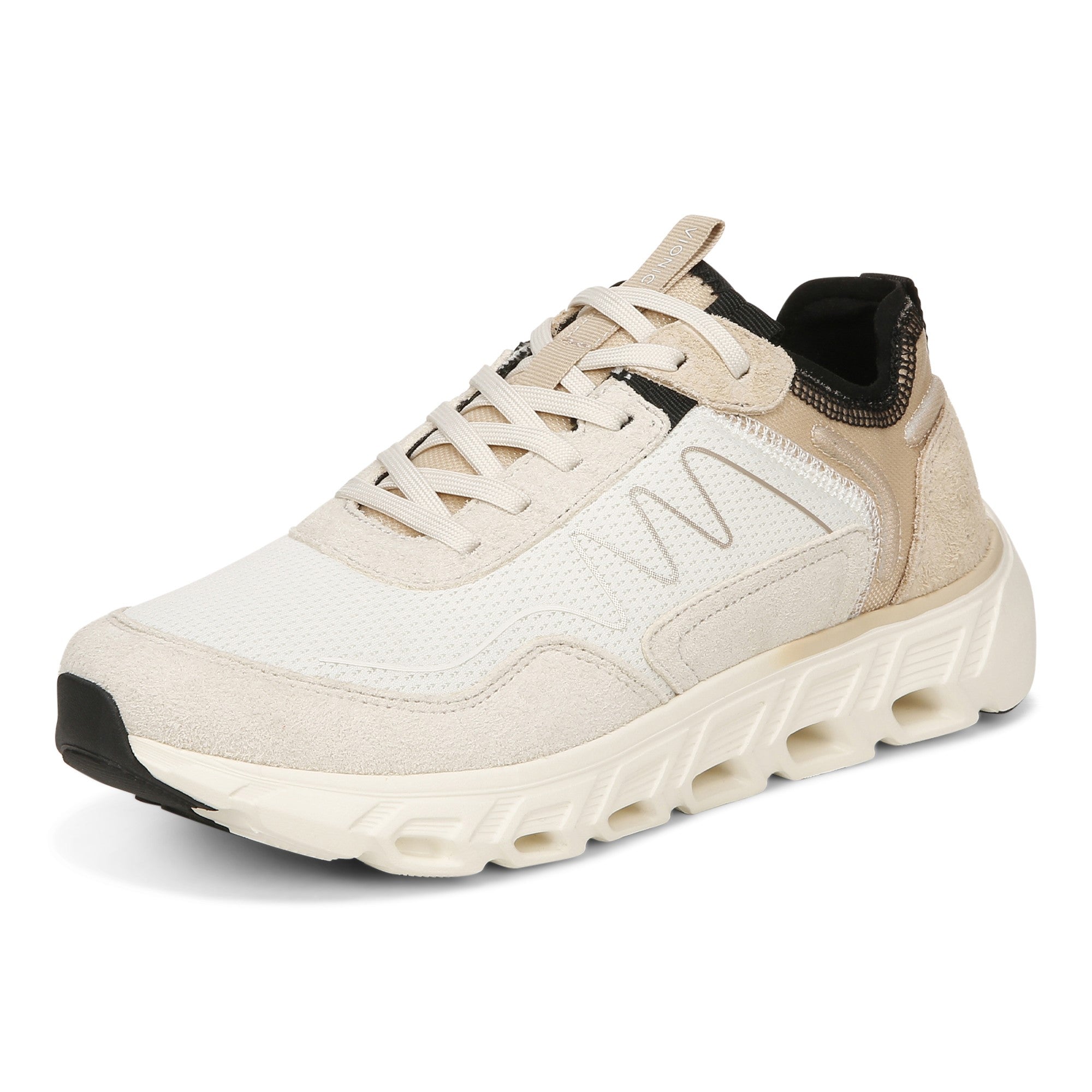 Vionic Nimble Womens Oxford/Lace Up Lifestyl - Cream Mesh Sde - Left angle