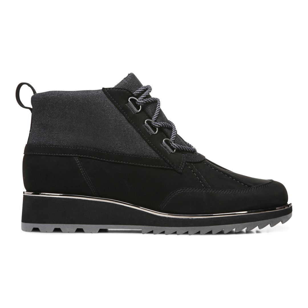 Vionic Nolan Womens Ankle/Bootie Shrtboot - Black Lthr Canvas - Right side