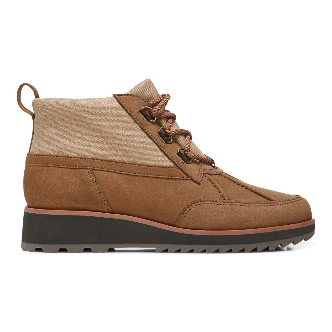 Vionic Nolan Womens Ankle/Bootie Shrtboot - Toffee Lthr Canvas - Right side
