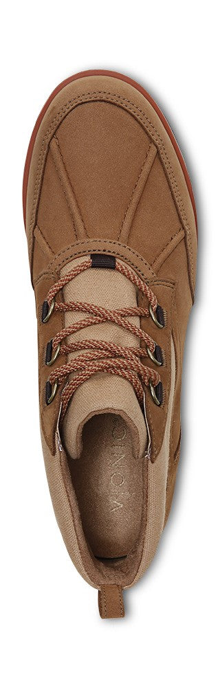 Vionic Nolan Womens Ankle/Bootie Shrtboot - Toffee Lthr Canvas - Top