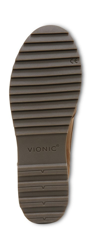 Vionic Nolan Womens Ankle/Bootie Shrtboot - Toffee Lthr Canvas - Bottom