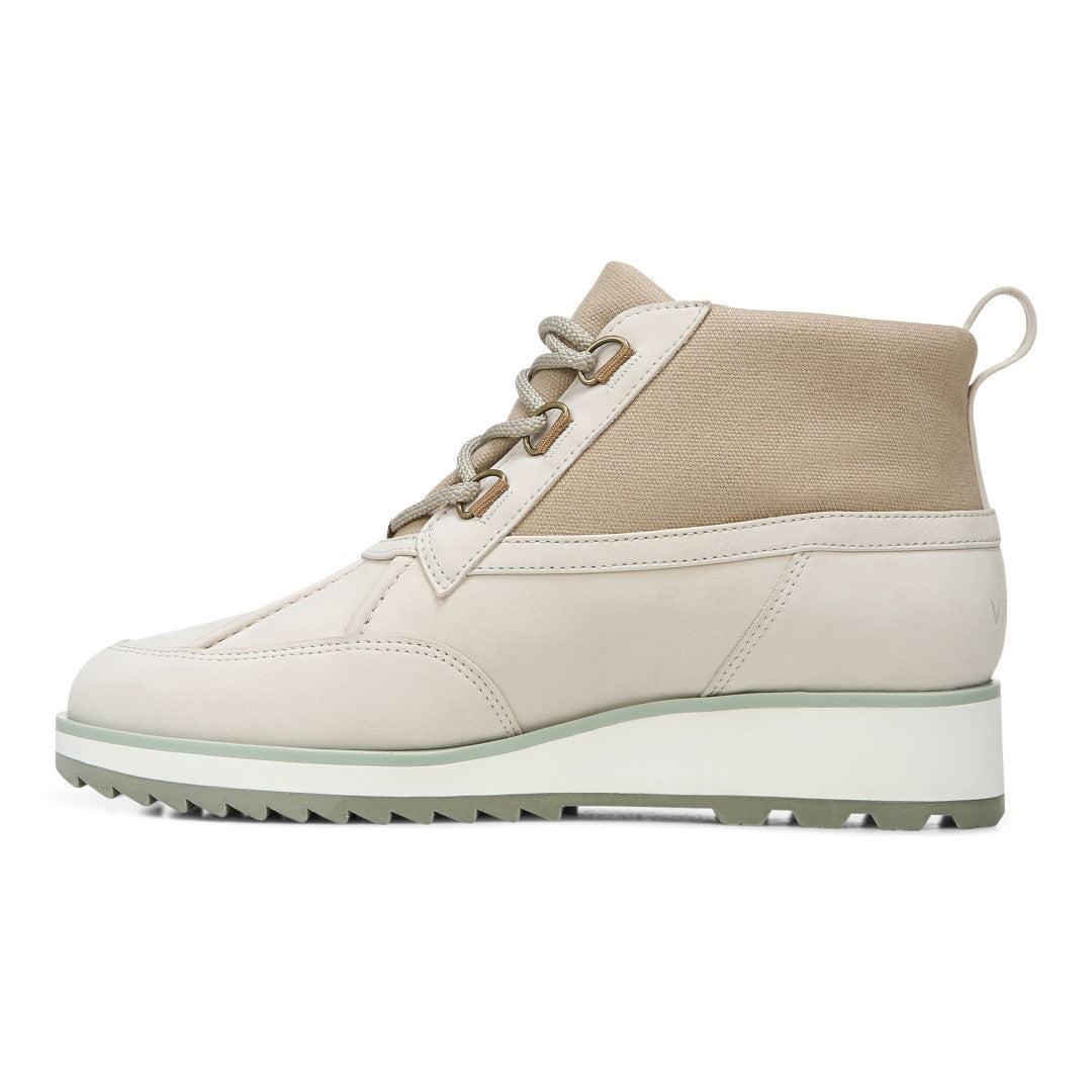 Vionic Nolan Womens Ankle/Bootie Shrtboot - Cream Lthr Canvas - Left Side