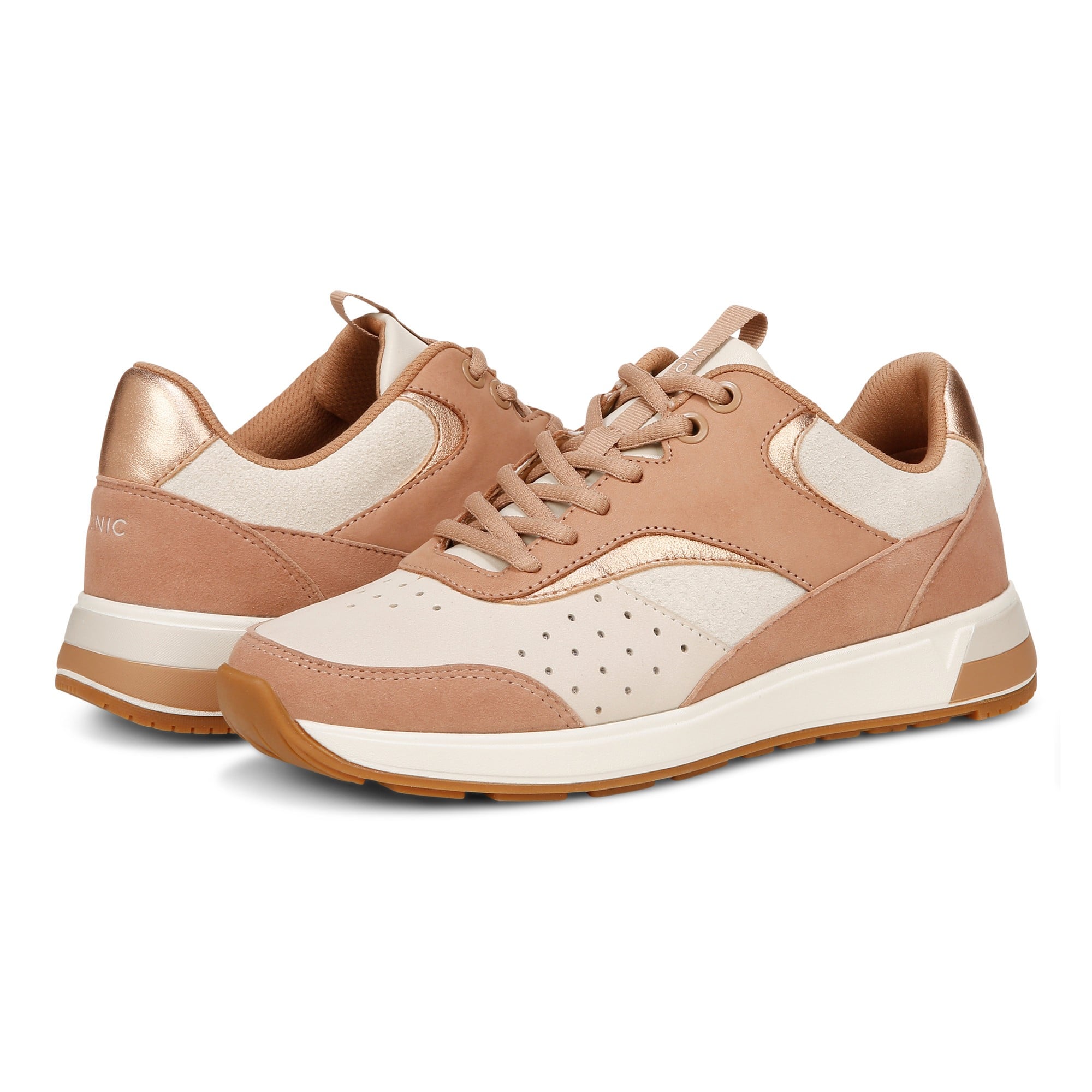 Vionic Nova Women's Athletic Sneaker - Macaroon Brown - pair left angle