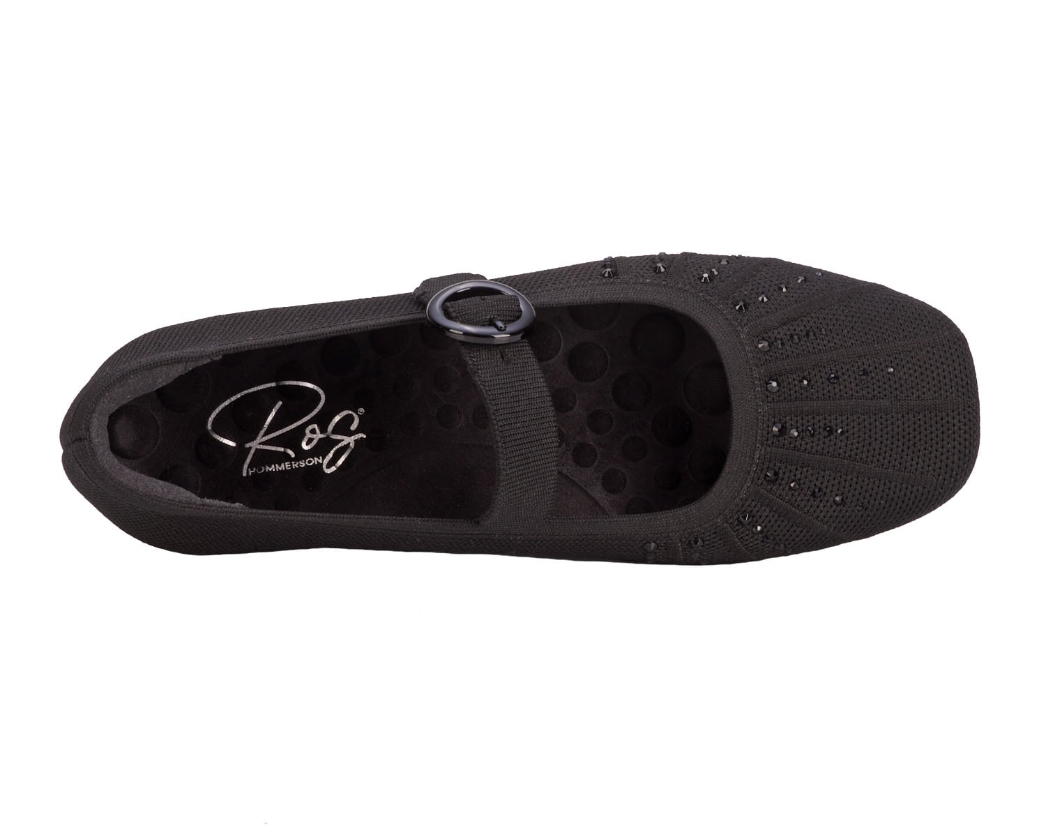 Ros Hommerson Naomi - Black Rhinestone Knit - Sole View