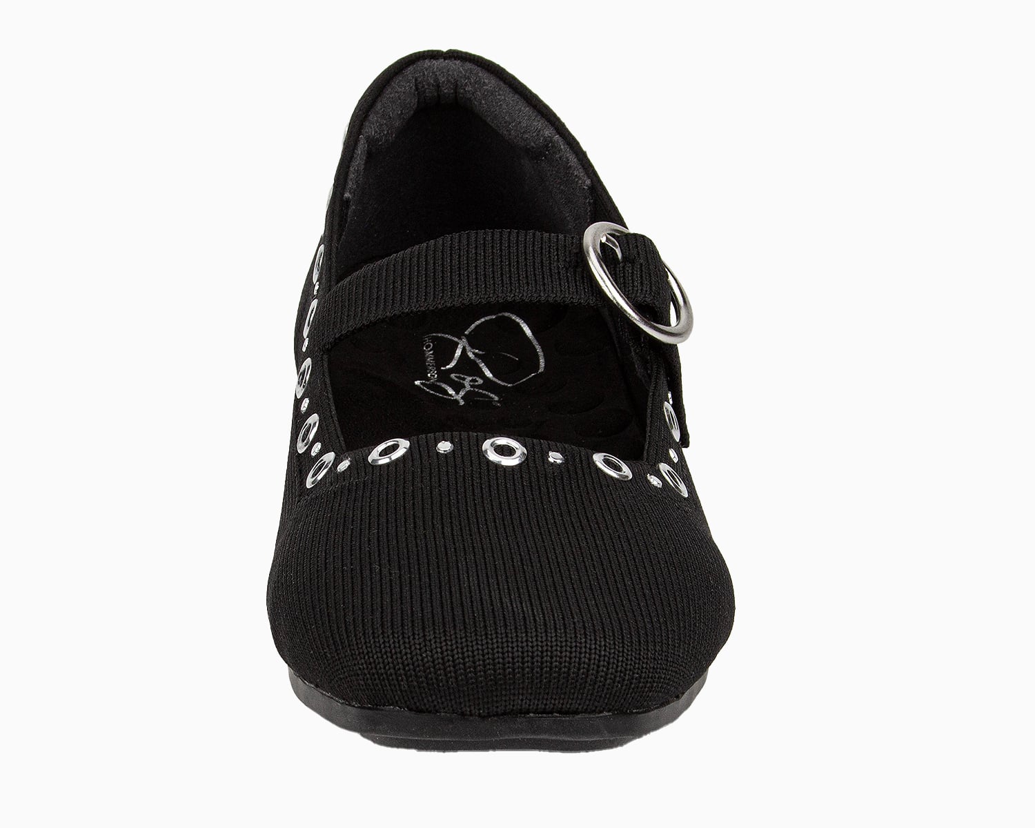 Ros Hommerson Naomi - Black Knit Studs - Front View