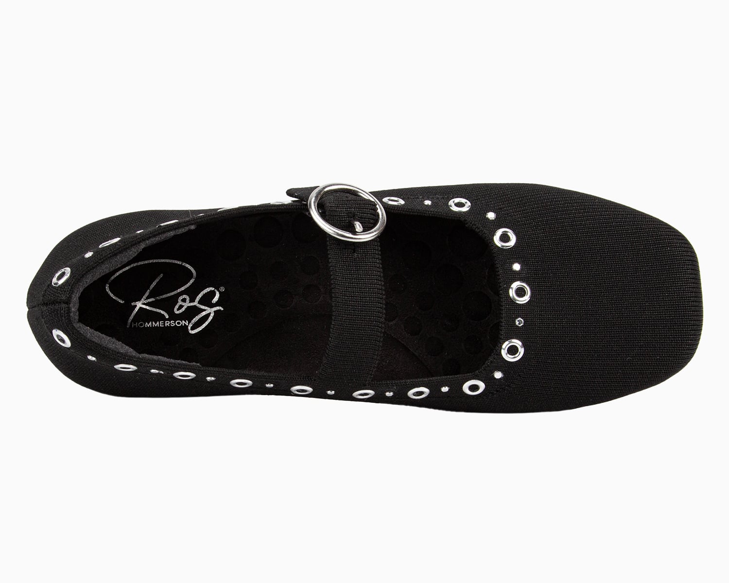 Ros Hommerson Naomi - Black Knit Studs - Sole View