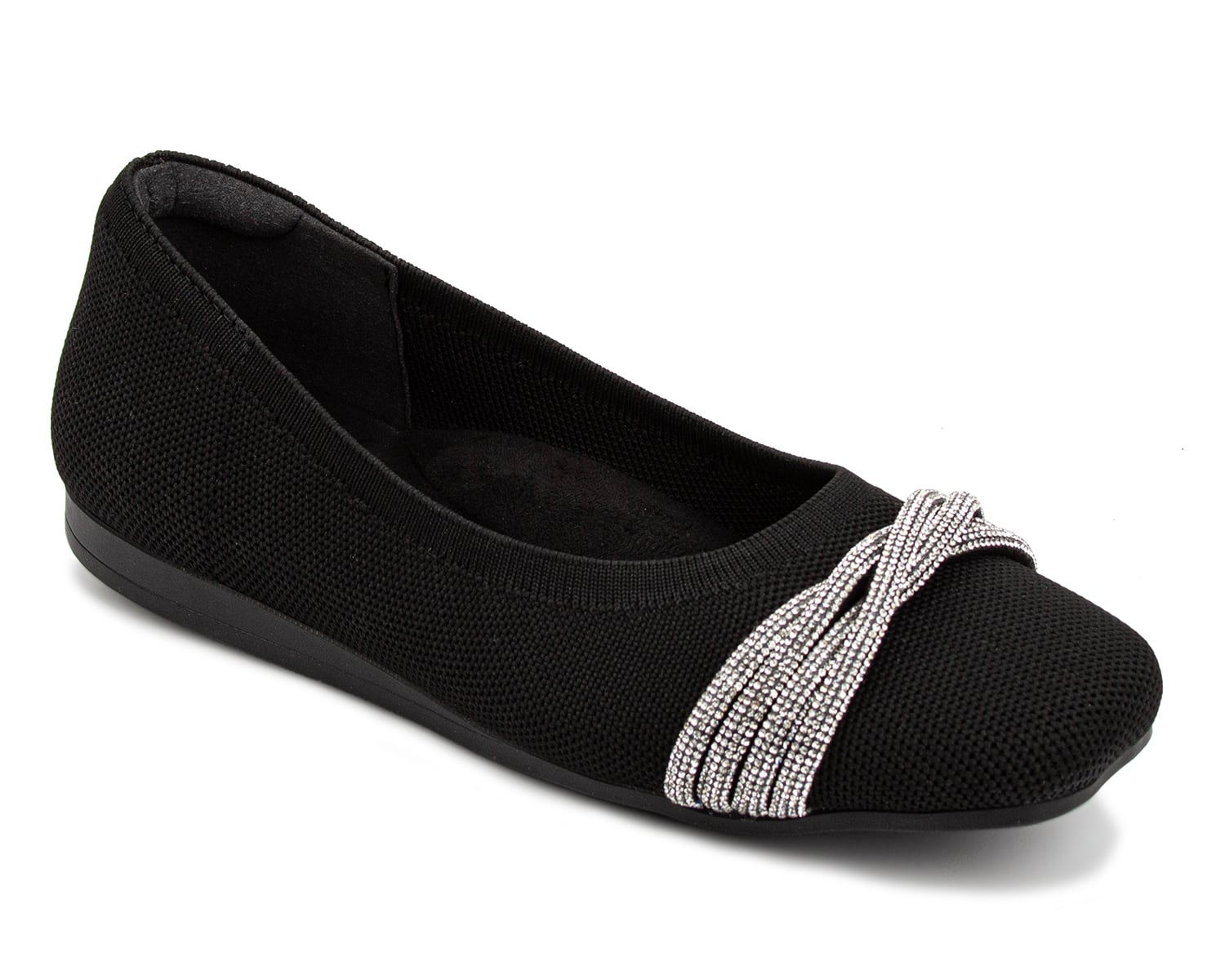 Ros Hommerson Nissa - Black Knit Rhinestone - Sole View
