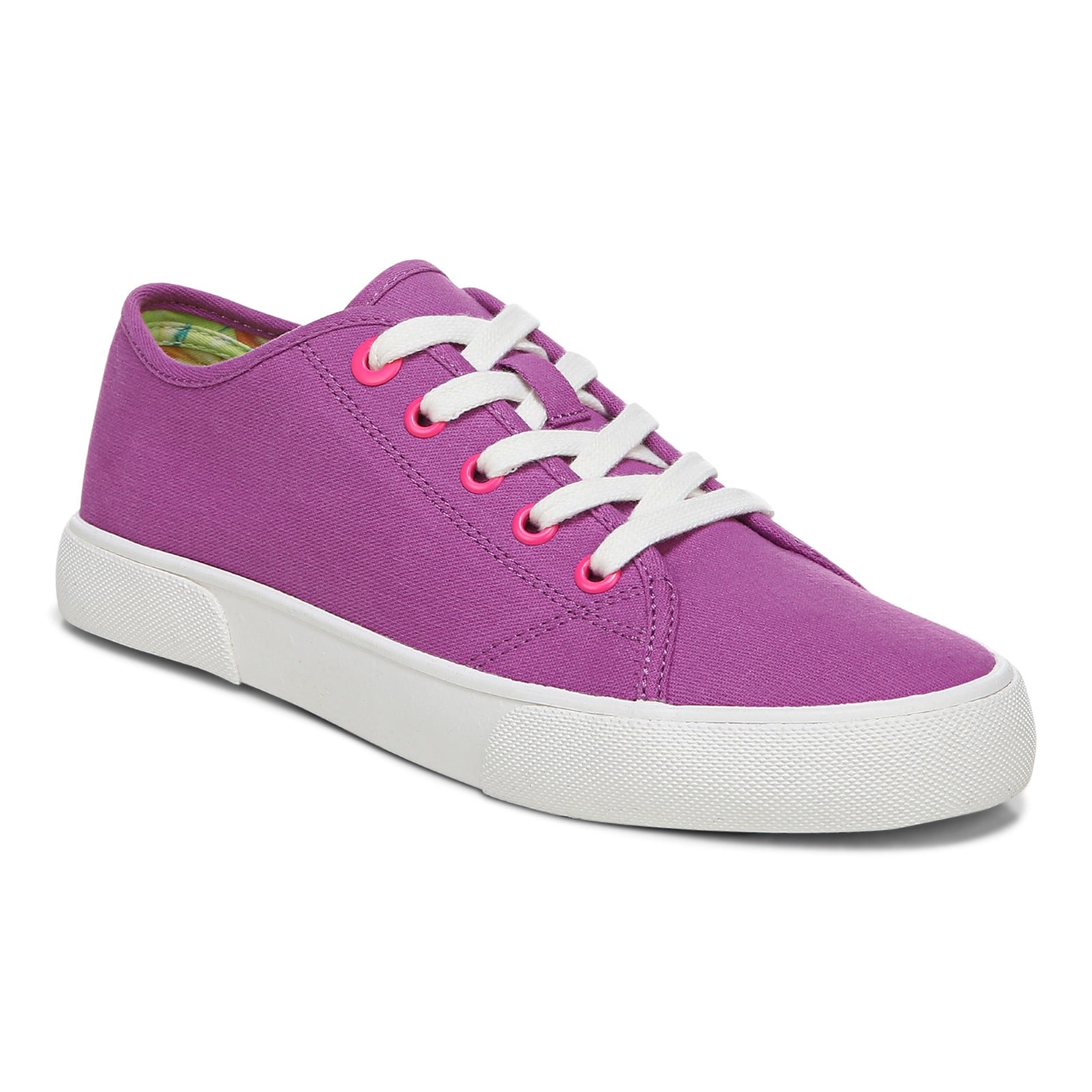 Vionic Oasis Women's Casual Canvas Lace Up Comfort Shoe in Wild Berry