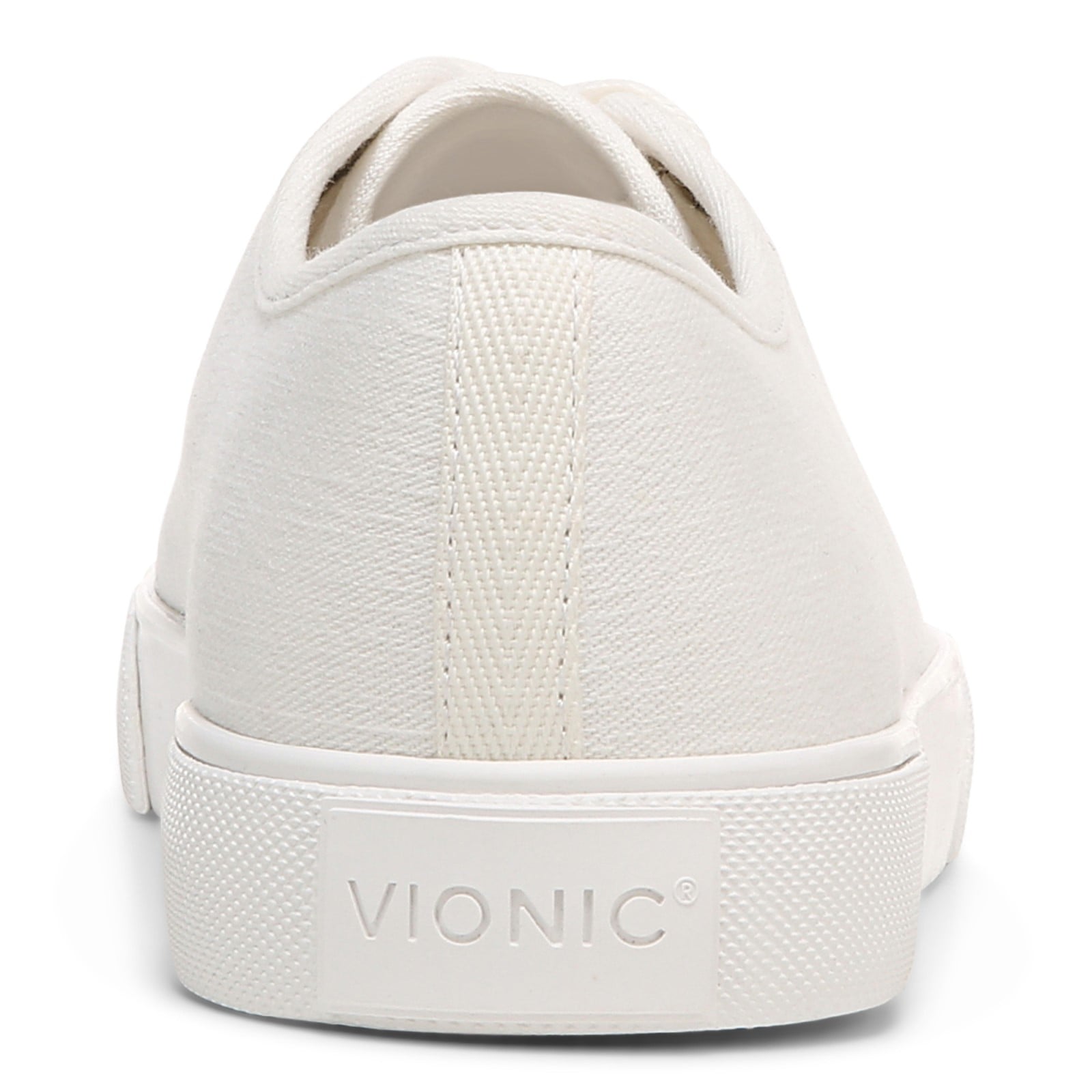 Vionic Oasis Women's Casual Canvas Lace Up Comfort Shoe - White Canvas - Back