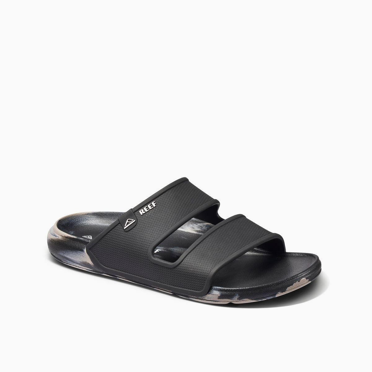 Reef Oasis Double Up Men\'s Water Friendly Sandals - Black/taupe Marble - Angle