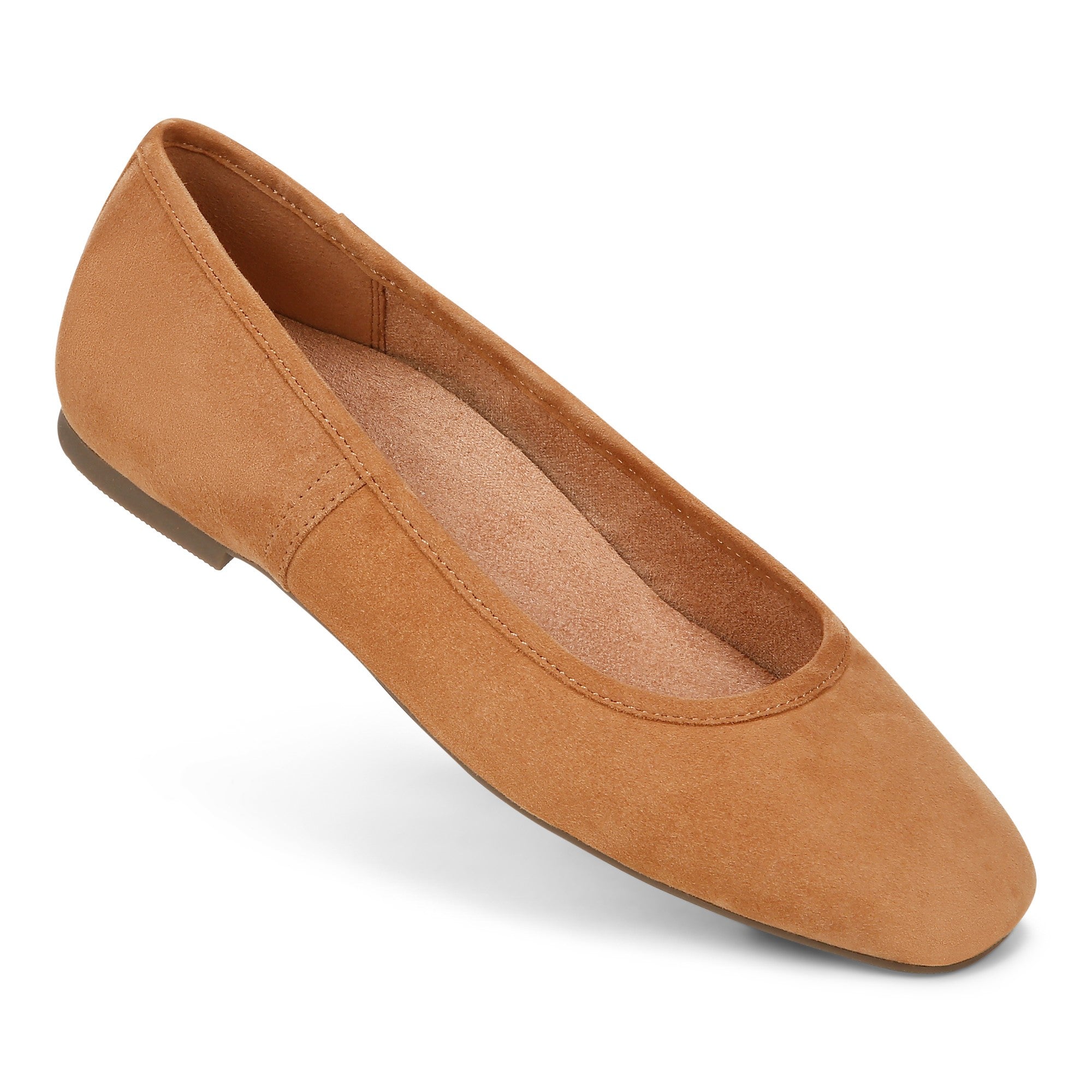 Vionic Orinda Women's Square Toe Ballet Flat - Camel - ORINDA-I8688L2200-CAMEL-13f-med