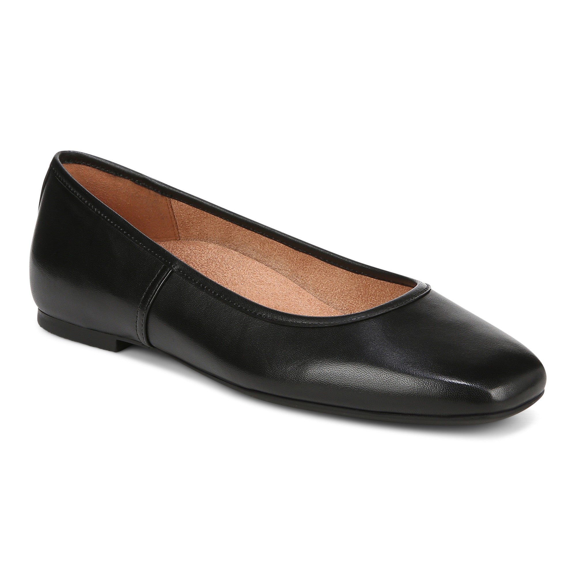 Vionic Orinda Women's Square Toe Ballet Flat in Black