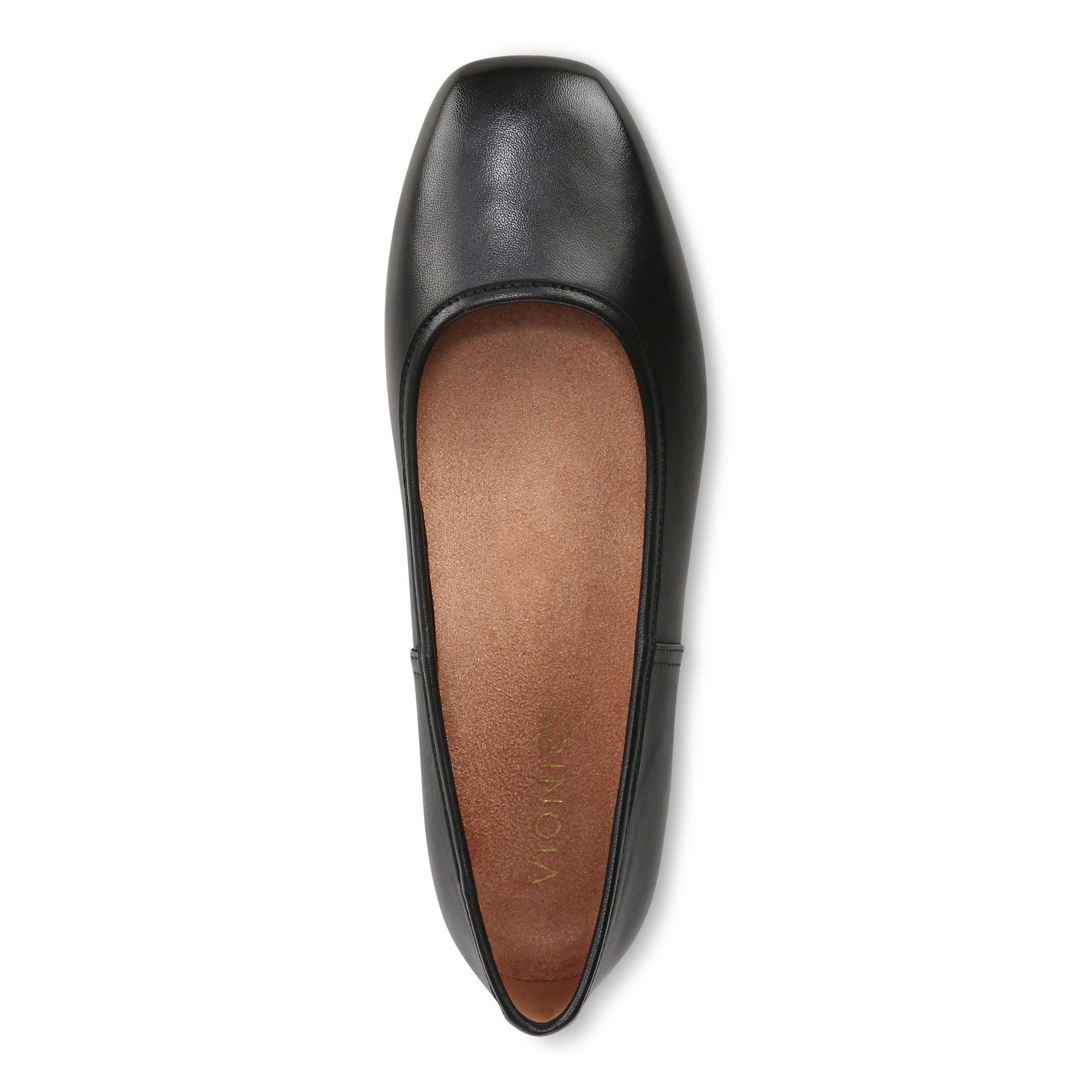 Vionic Orinda Women's Square Toe Ballet Flat - Black - Top