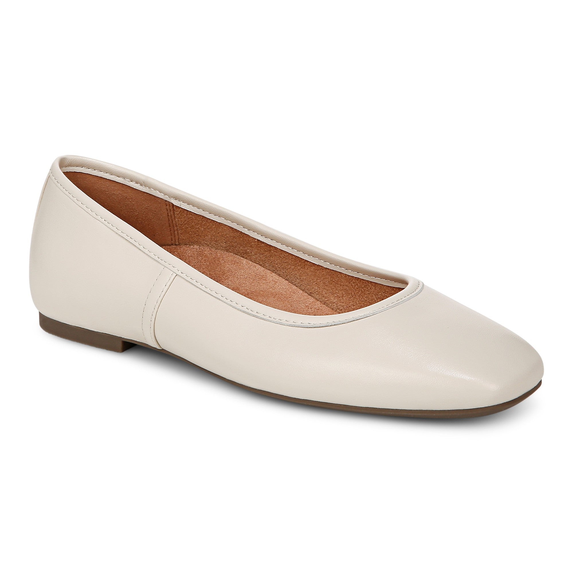 Vionic Orinda Women's Square Toe Ballet Flat - Cream - Angle main
