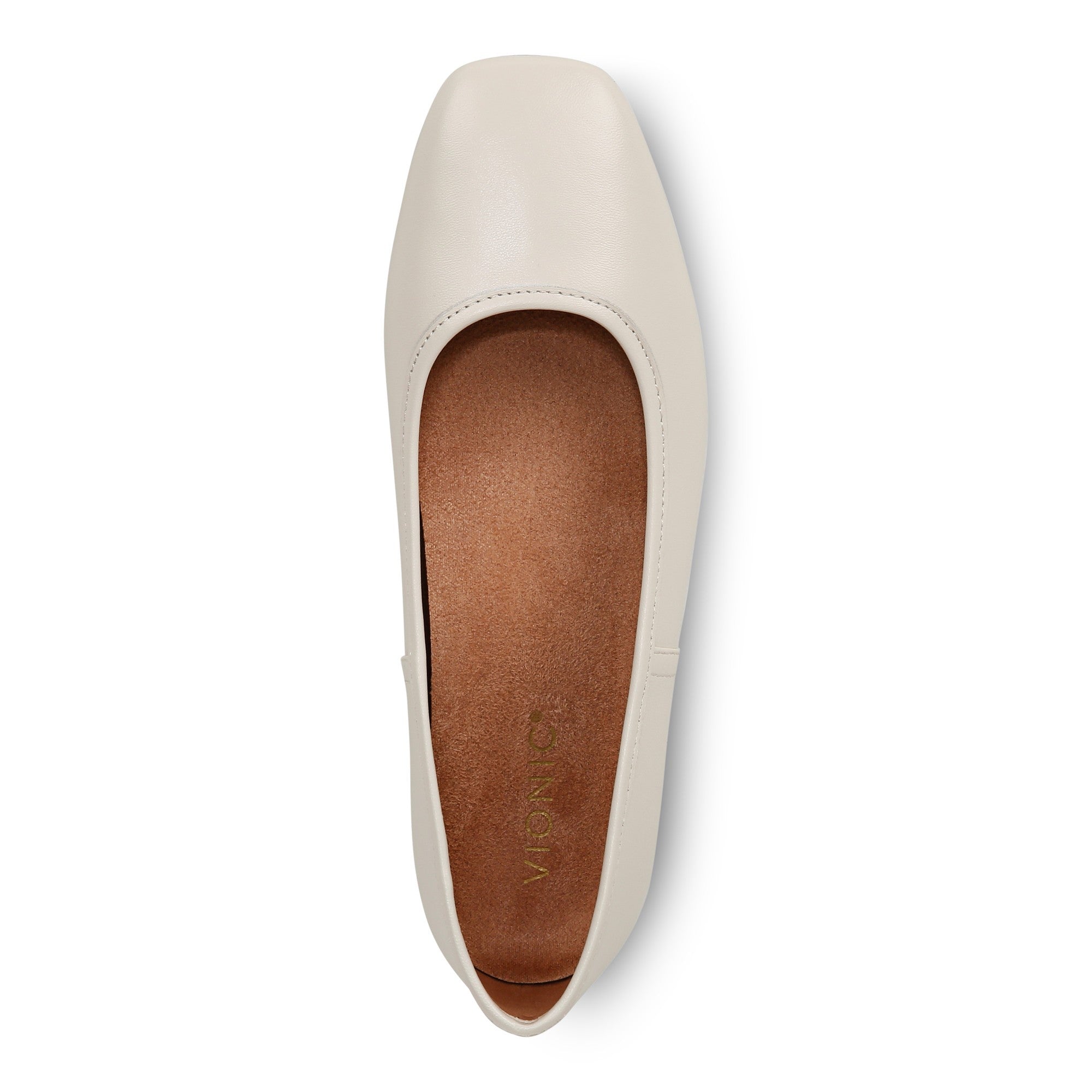 Vionic Orinda Women's Square Toe Ballet Flat - Cream - Top