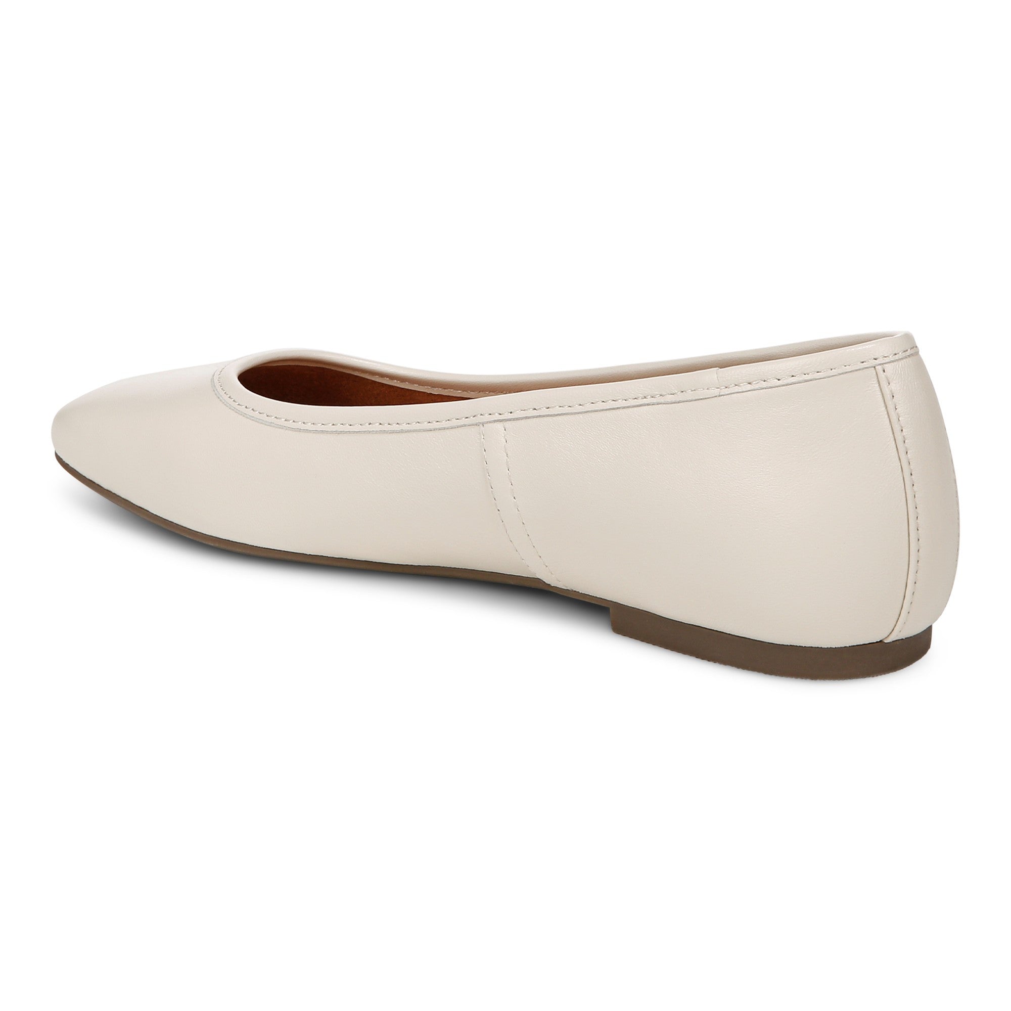 Vionic Orinda Women's Square Toe Ballet Flat - Cream - Back angle