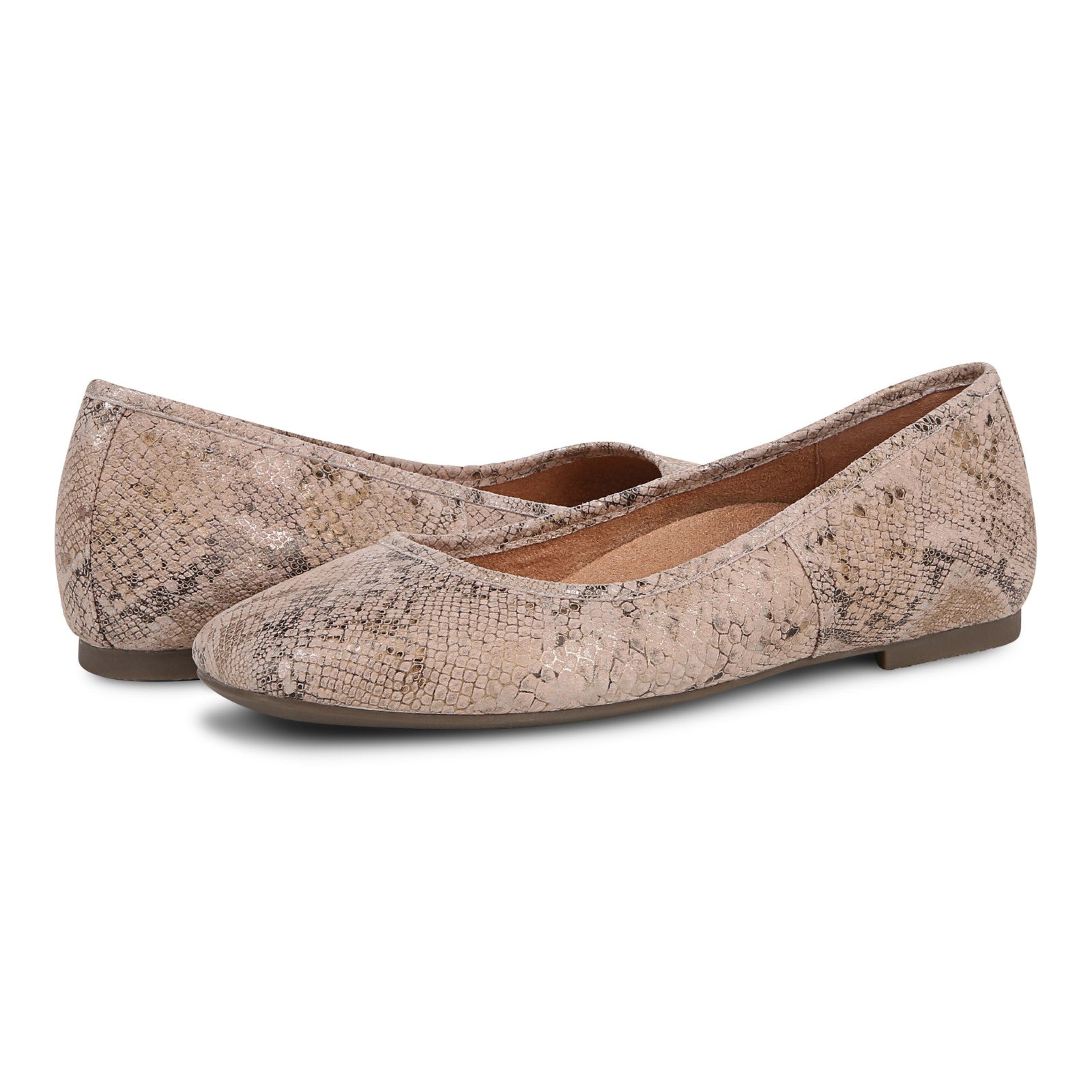 Vionic Orinda Women's Square Toe Ballet Flat - Rose - pair left angle