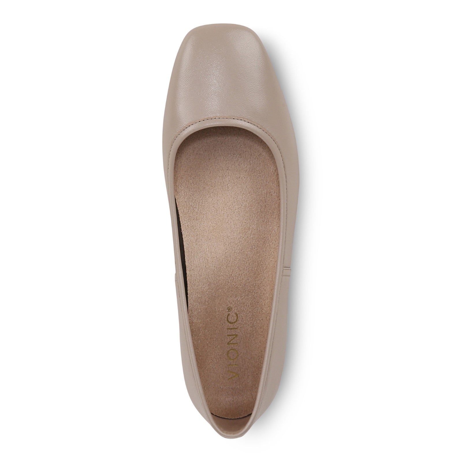 Vionic Orinda Women's Square Toe Ballet Flat - Putty - Top