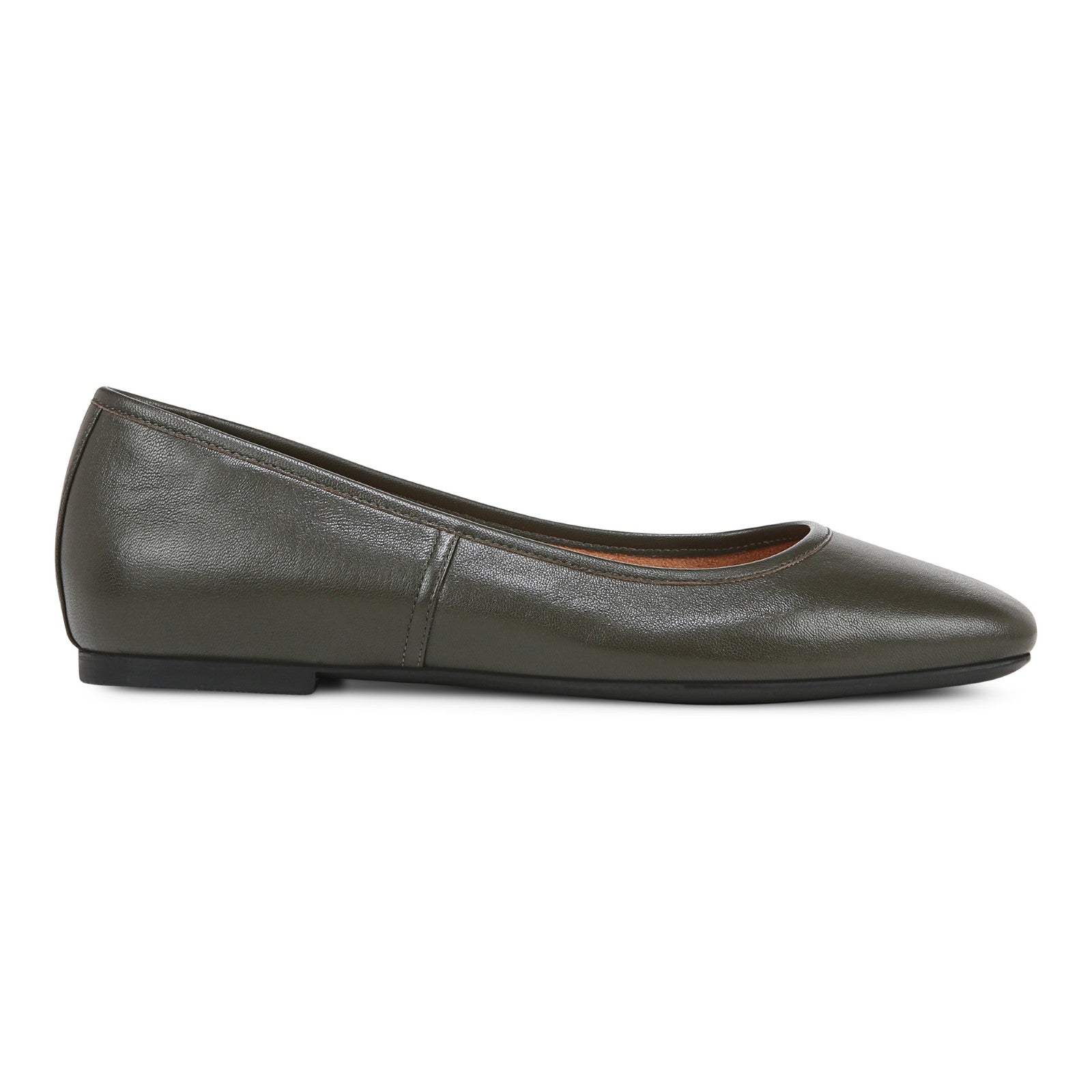 Vionic Orinda Women's Square Toe Ballet Flat - Dark Khaki - Right side