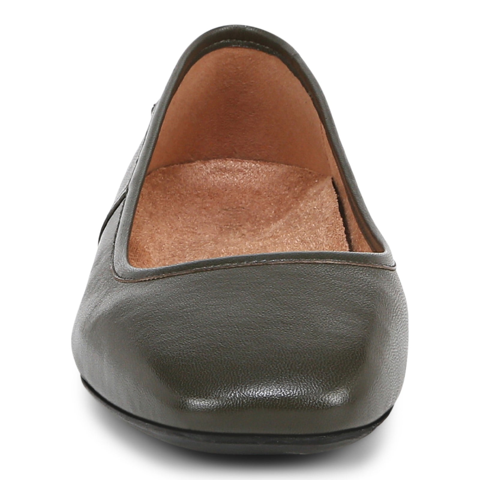 Vionic Orinda Women's Square Toe Ballet Flat - Dark Khaki - Front