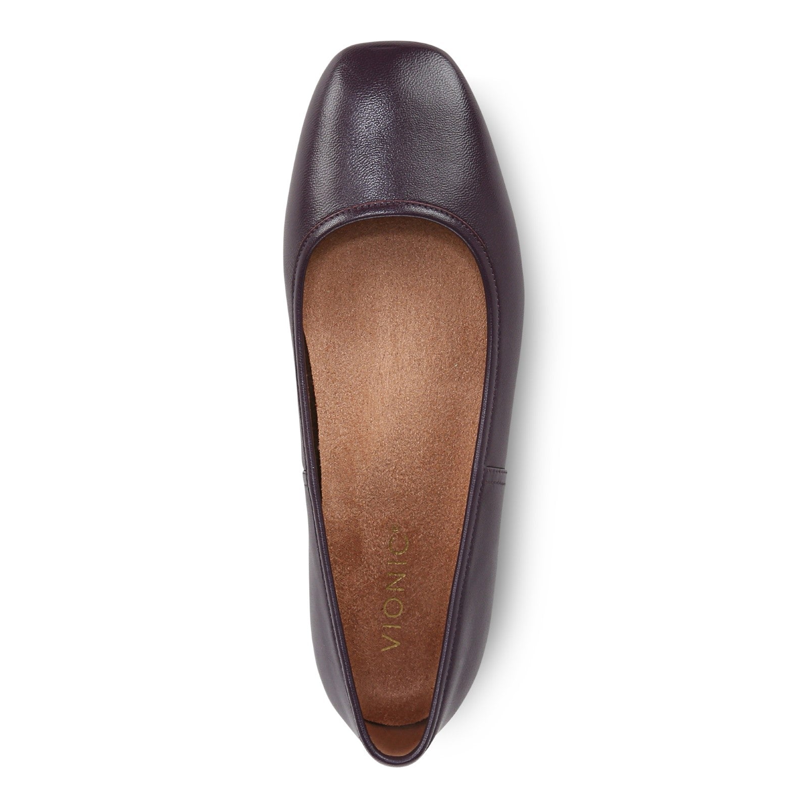 Vionic Orinda Women's Square Toe Ballet Flat - Winter Plum - Top
