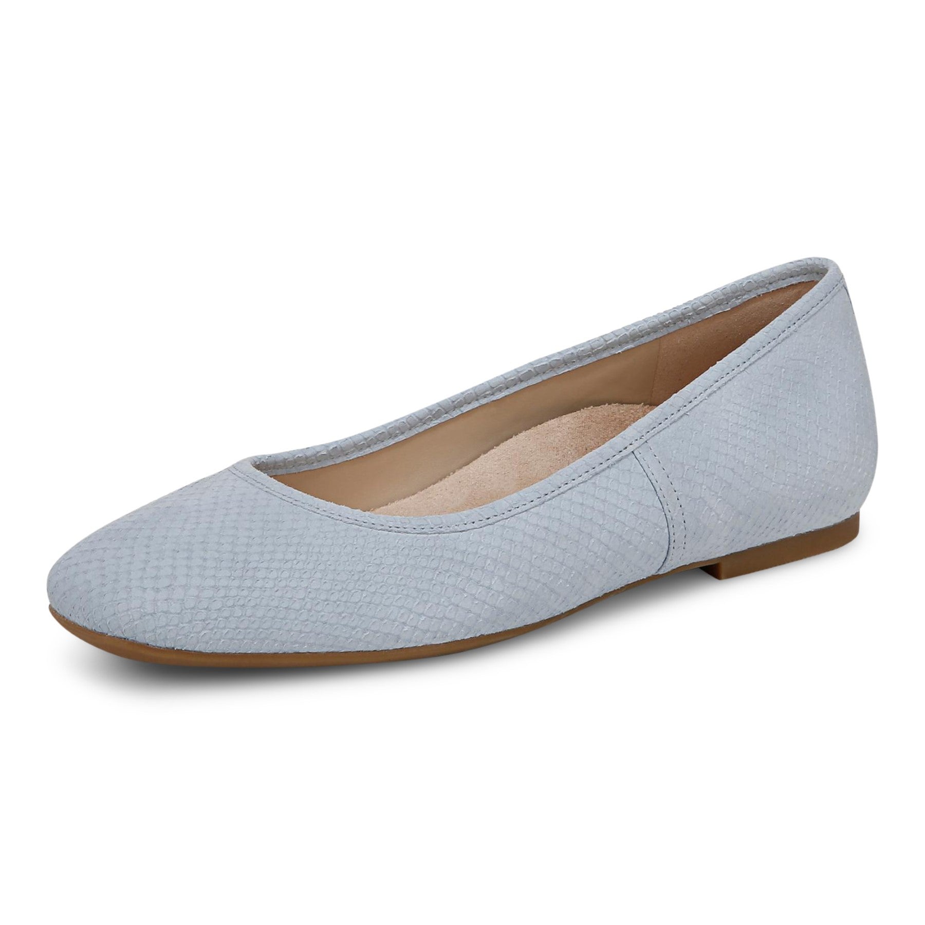 Vionic Orinda Women's Square Toe Ballet Flat - Blue Mist - Left angle