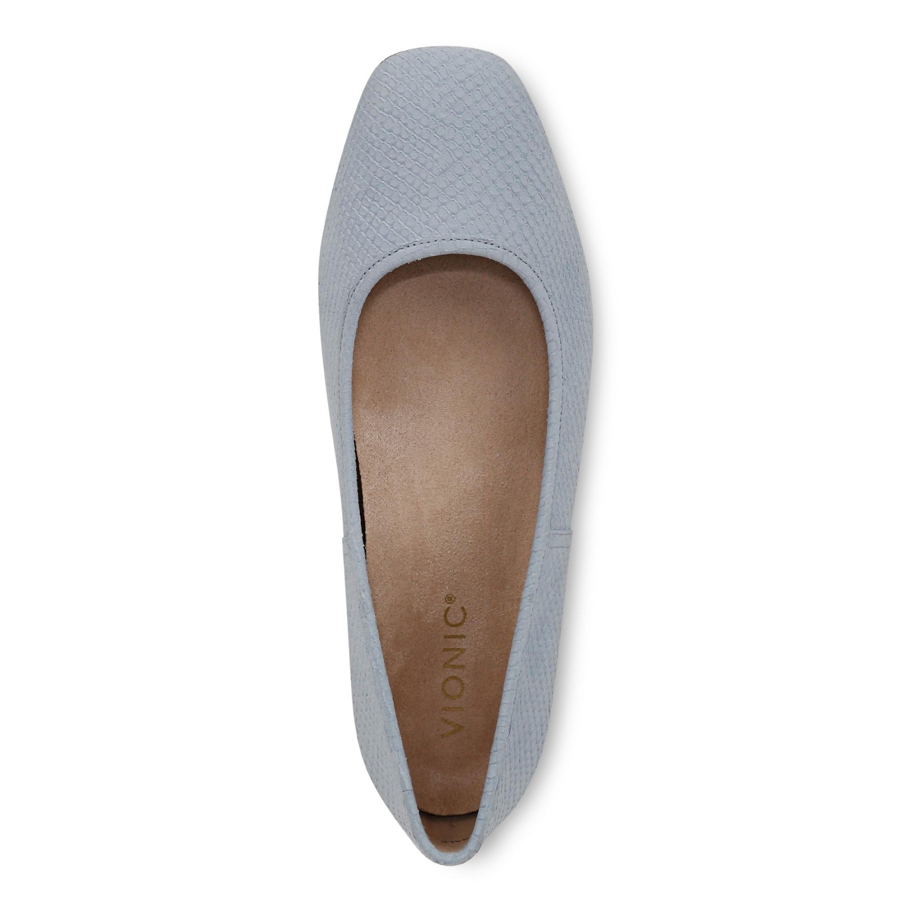 Vionic Orinda Women's Square Toe Ballet Flat - Blue Mist - Top