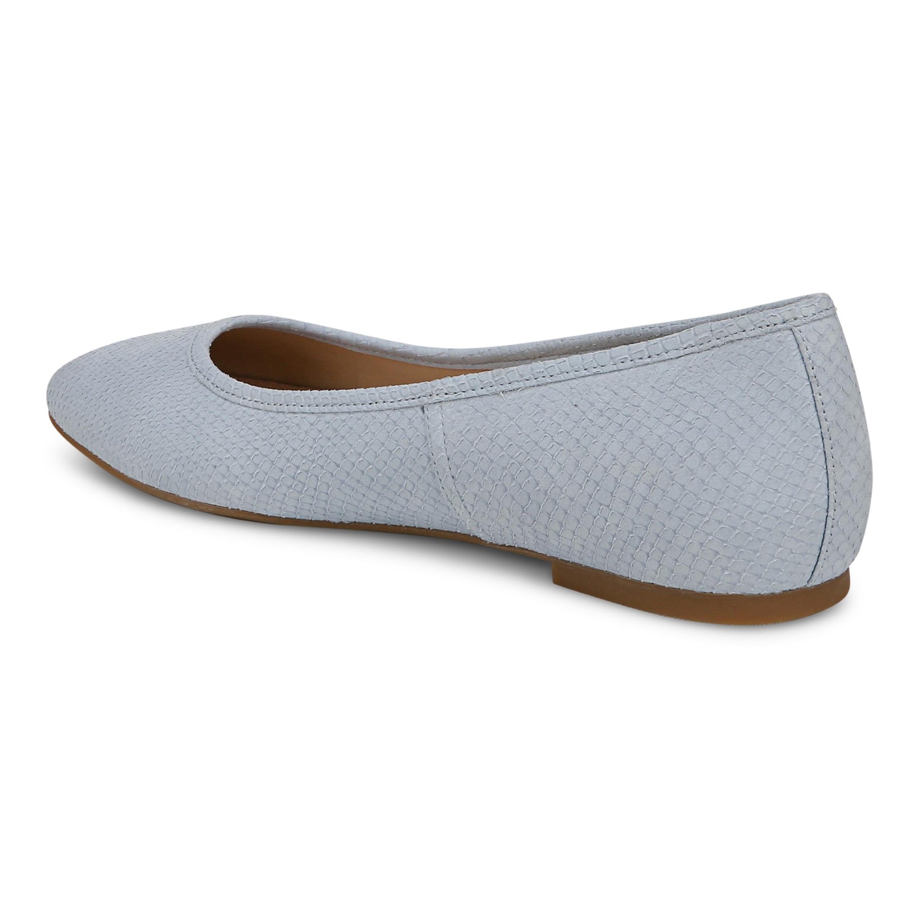Vionic Orinda Women's Square Toe Ballet Flat - Blue Mist - Back angle