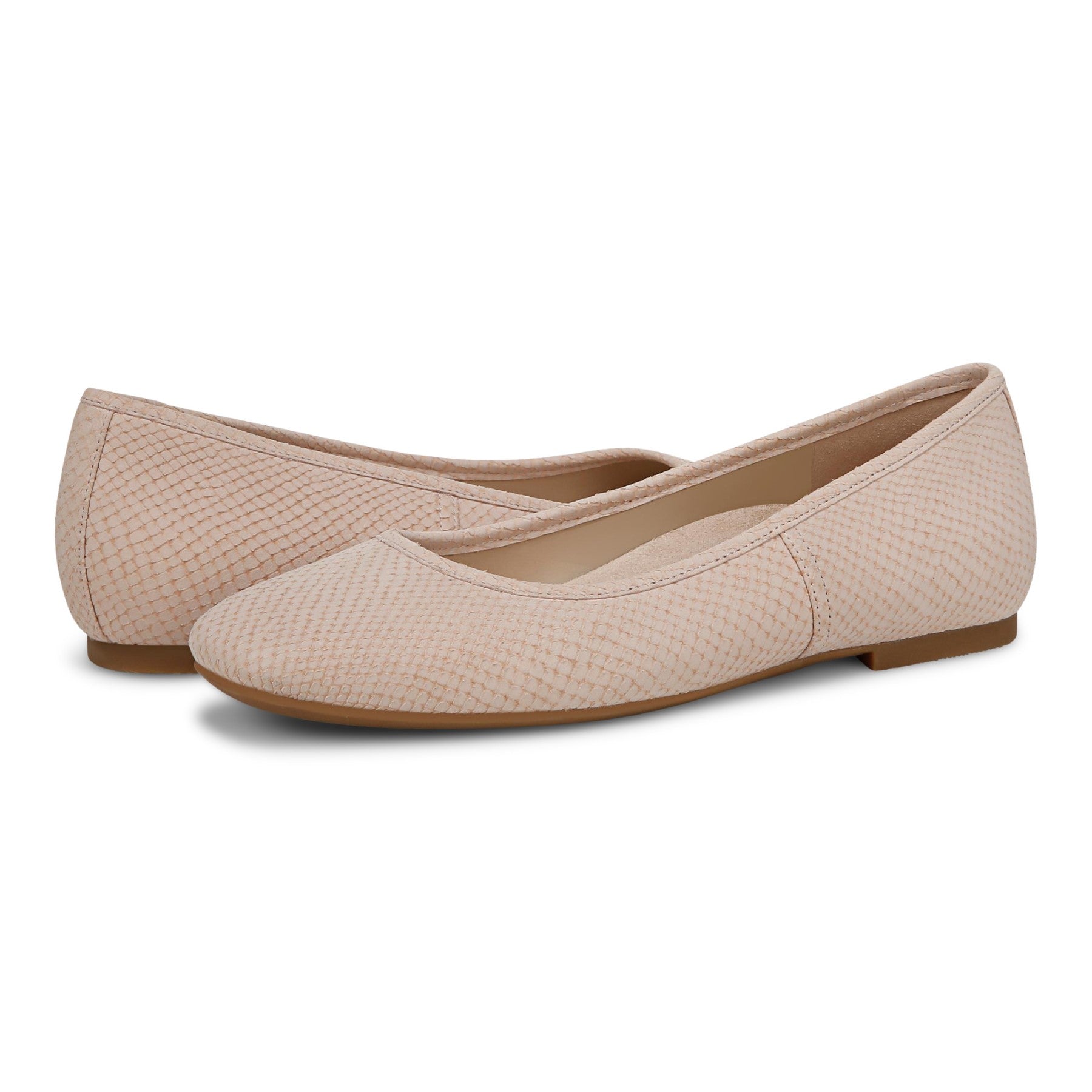 Vionic Orinda Women's Square Toe Ballet Flat - Cameo Rose - pair left angle