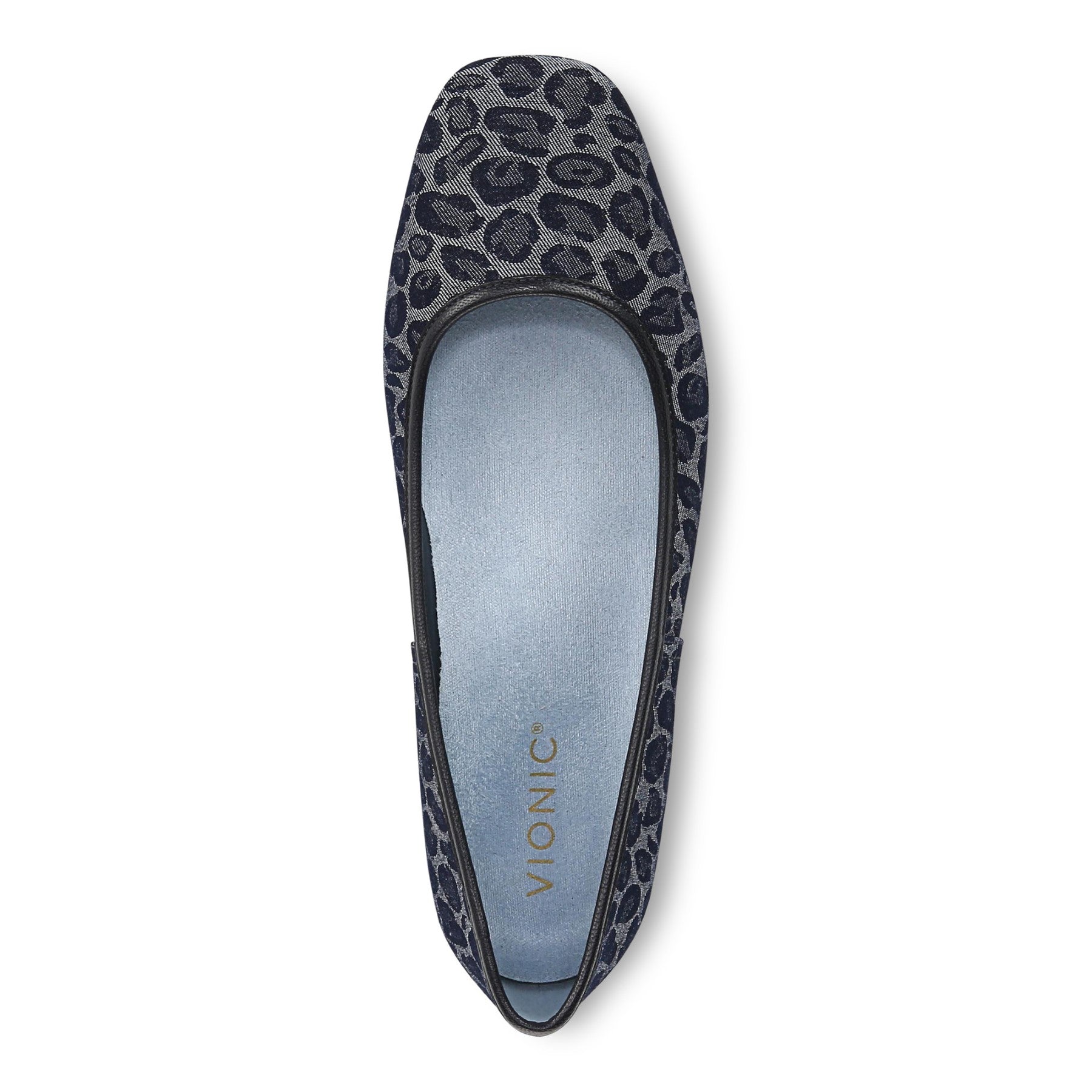 Vionic Orinda Women's Square Toe Ballet Flat - Denim Multi - Top