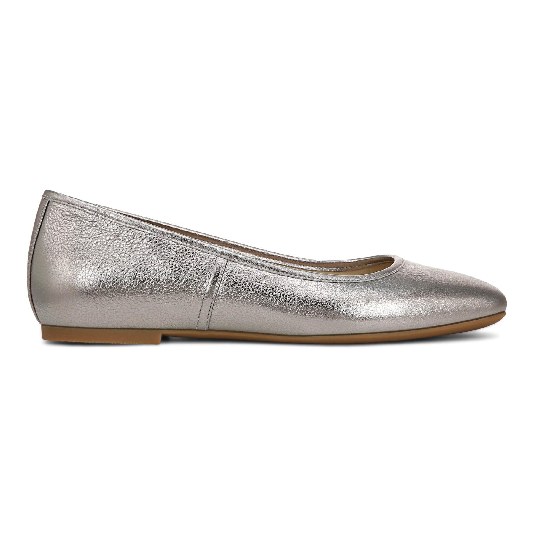 Vionic Orinda Women's Square Toe Ballet Flat - Pewter Metallic - Right side