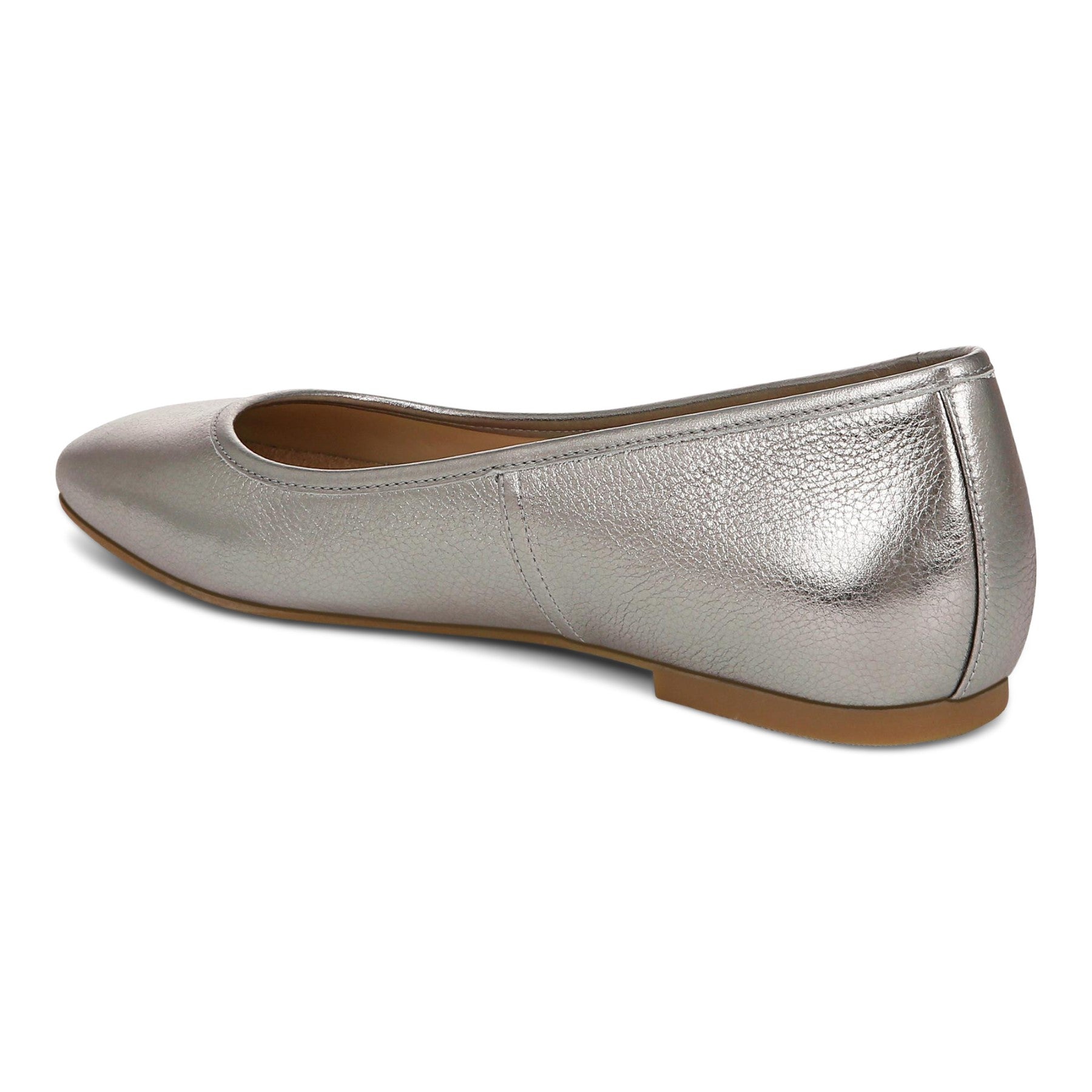 Vionic Orinda Women's Square Toe Ballet Flat - Pewter Metallic - Back angle