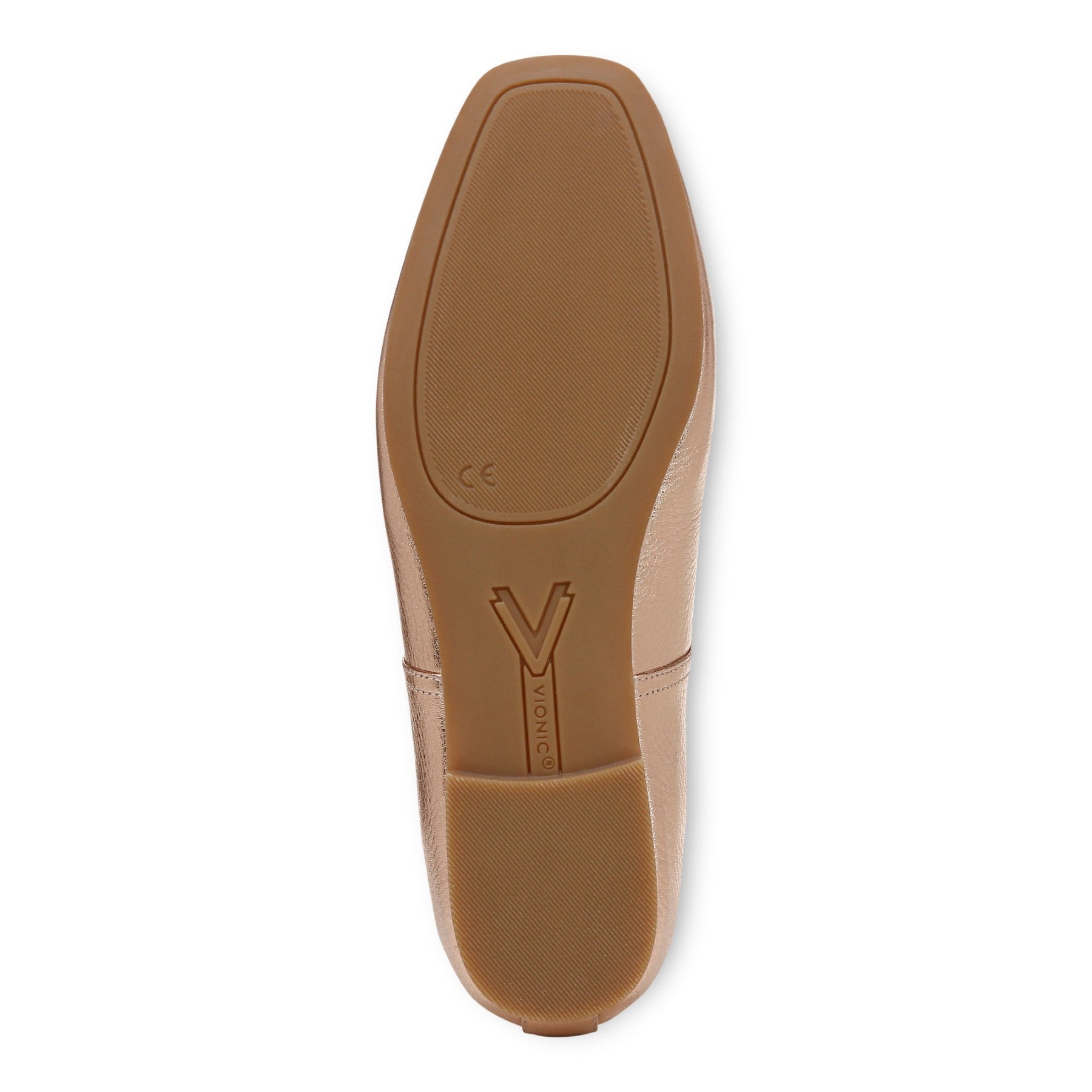 Vionic Orinda Women's Square Toe Ballet Flat - Rose Gold - Bottom