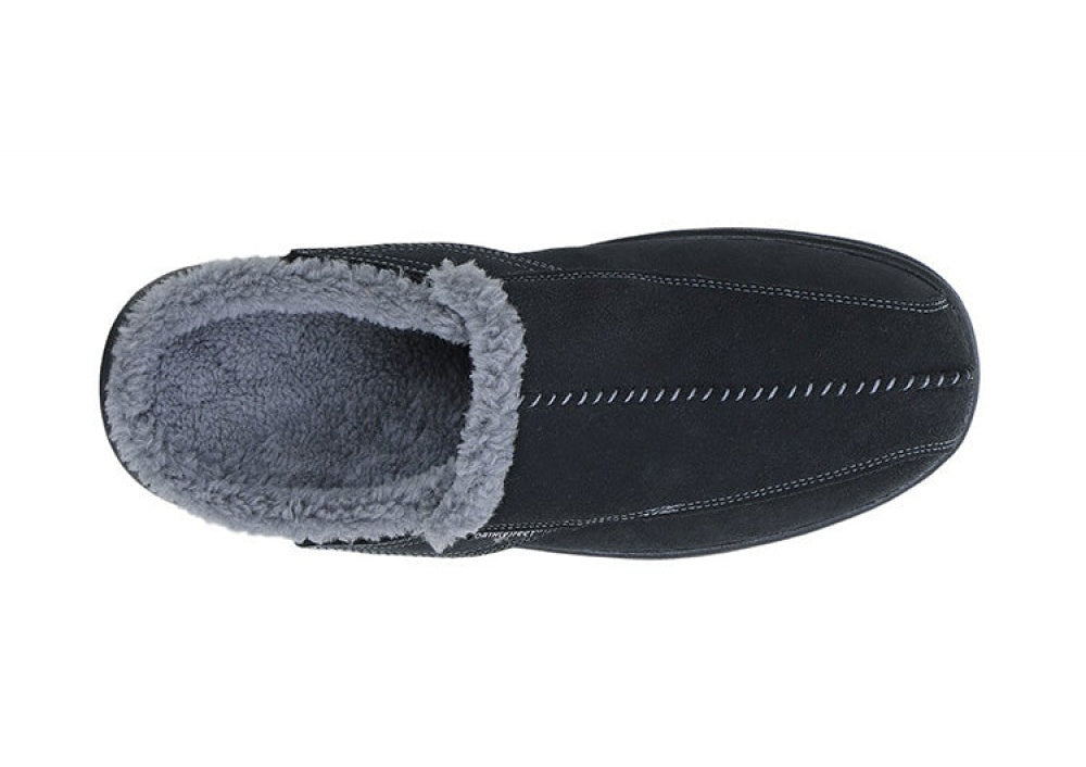 OrthoFeet Asheville Men's Slippers - Black - 3