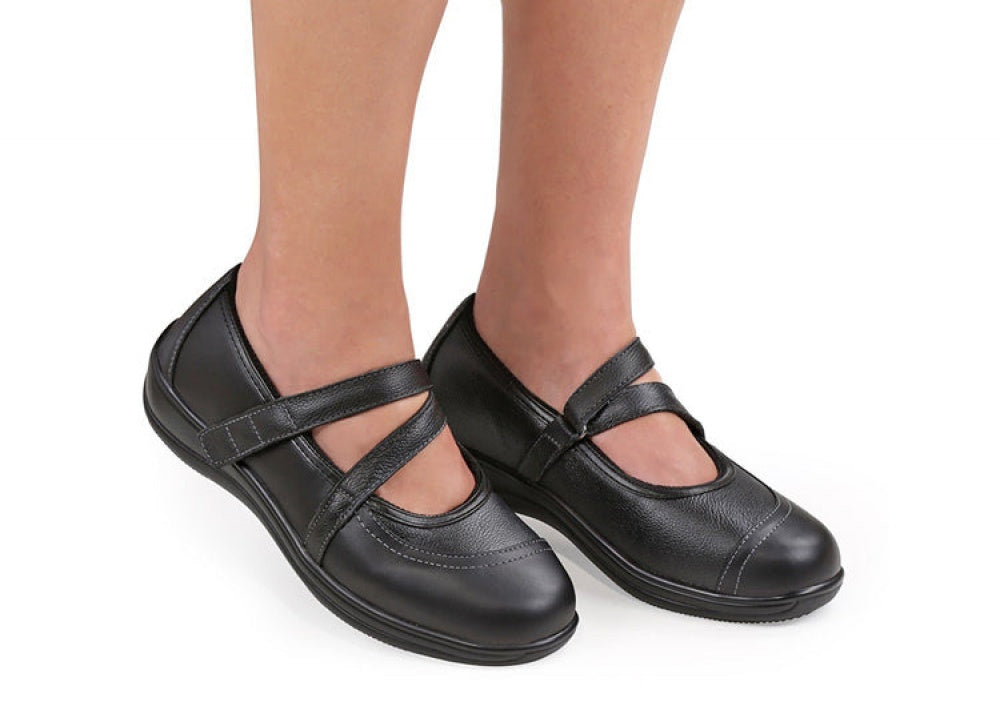 OrthoFeet Celina Women's Mary Jane - Black - 2