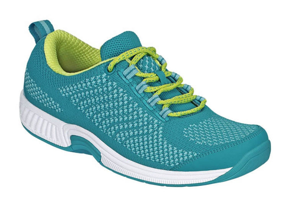 Orthofeet Coral No-Tie Comfort Women's Sneaker in Turquoise