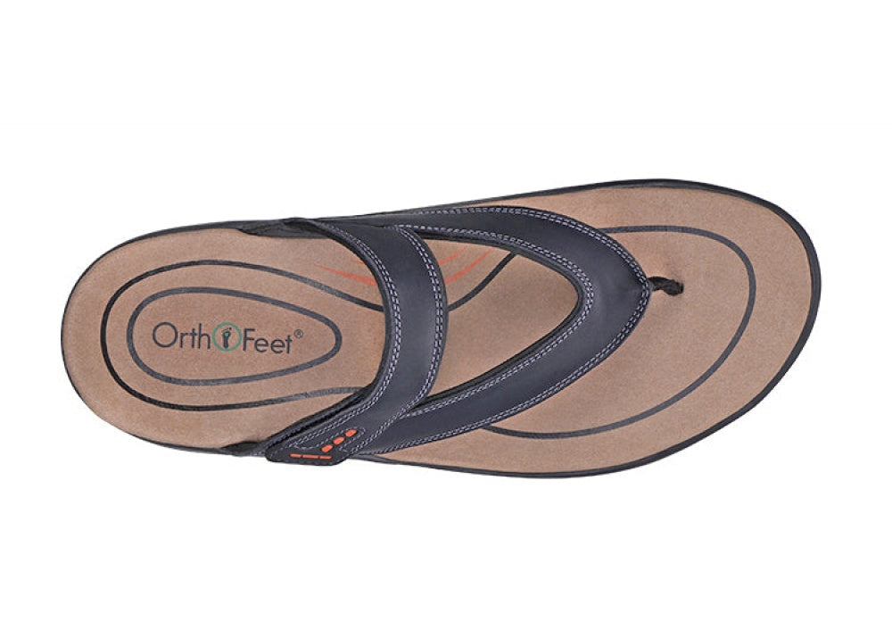OrthoFeet Eldorado Men's Sandals - Black - 3