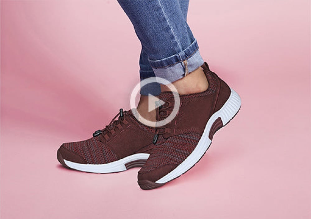 OrthoFeet Francis No Women's Sneakers Stretch - Maroon - 18