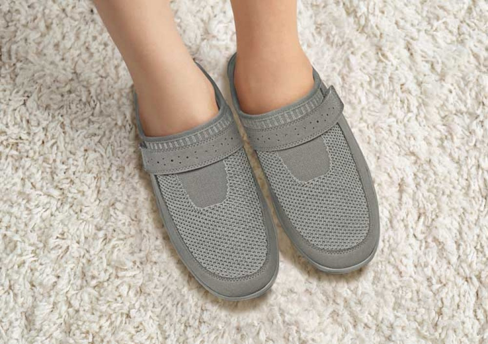 OrthoFeet Louise Stretch Knit Women's Slippers Stretch - Beige - 2
