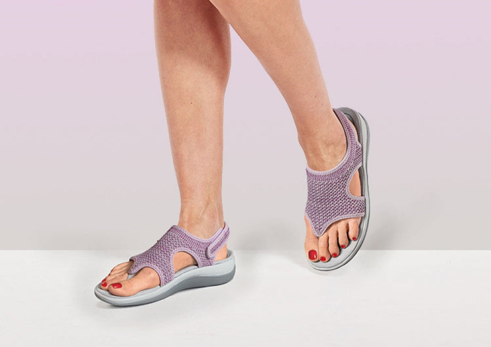 OrthoFeet Lyra Women's Sandals Heel Strap - Rose - 7
