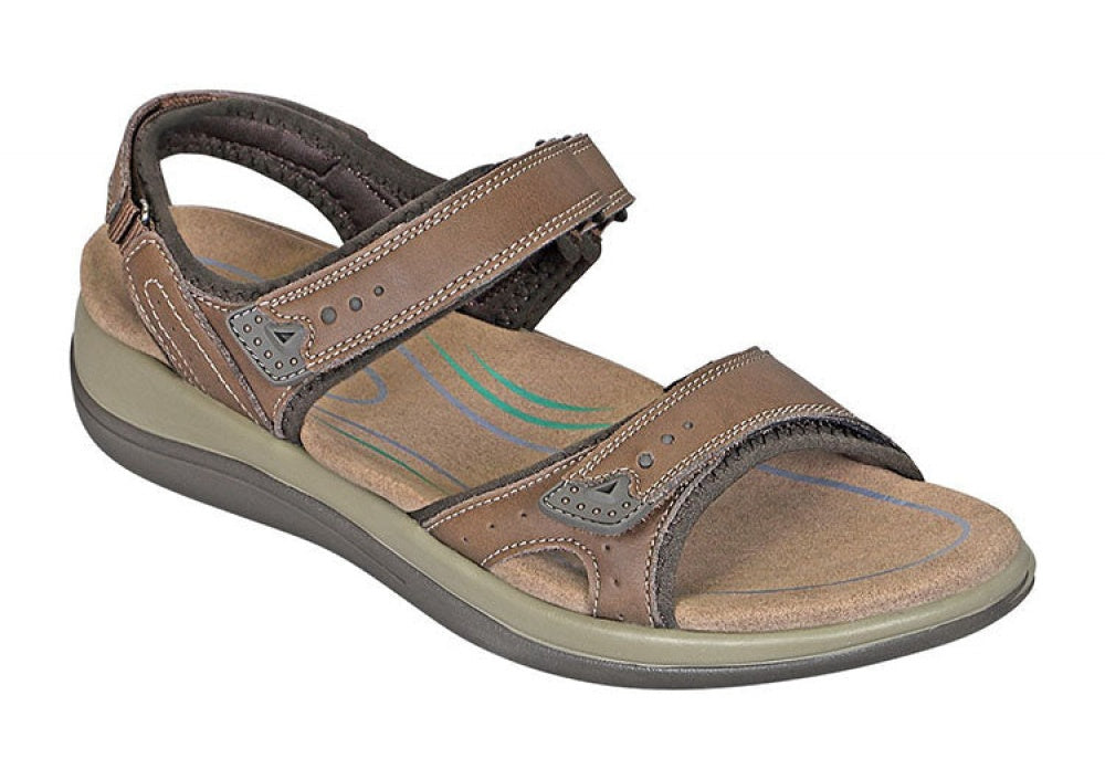 Orthofeet Malibu Heel Strap Cushioned Support Women's Sandals in BROWN