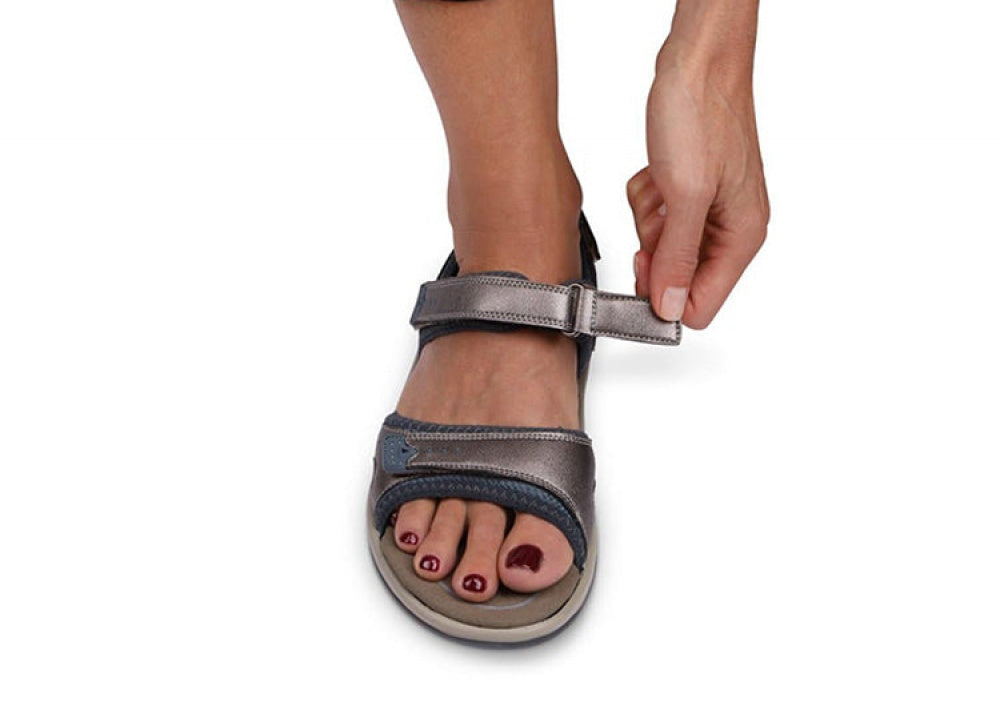 OrthoFeet Malibu Two Way Strap Women's Sandals Heel Strap - BROWN - 10