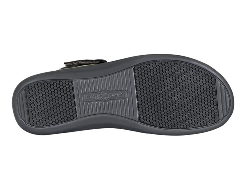 OrthoFeet Naxos Two Way Strap Women's Sandals Heel Strap - Black - 10
