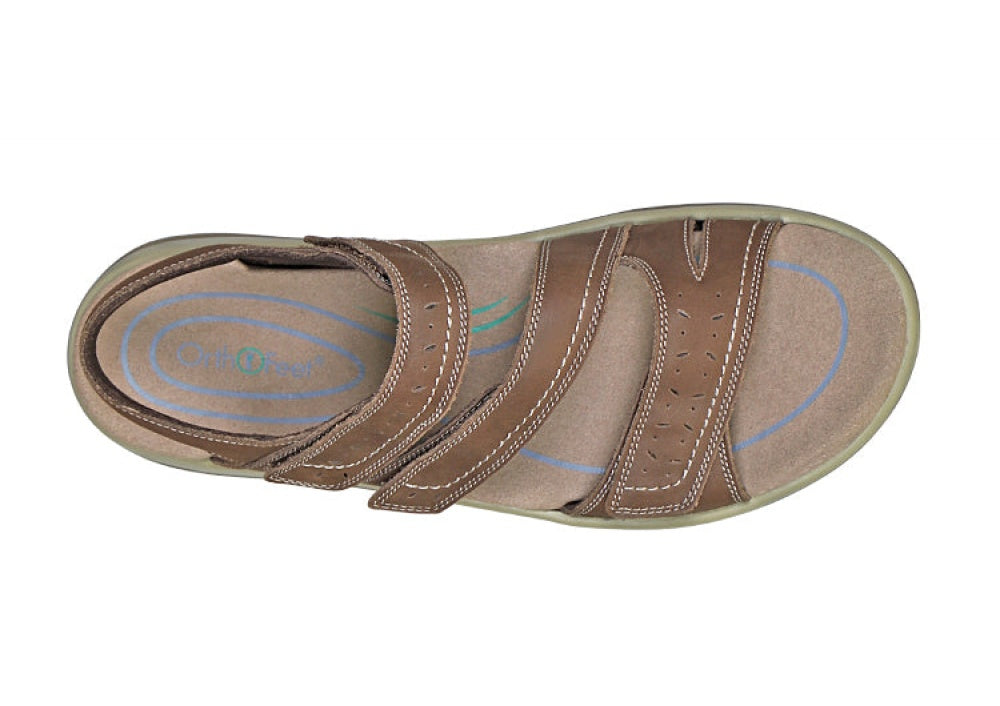 OrthoFeet Naxos Two Way Strap Women's Sandals Heel Strap - Brown - 3