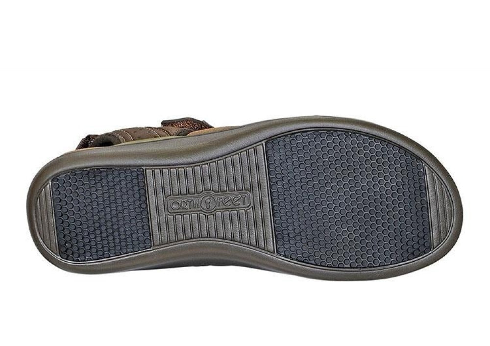 OrthoFeet Naxos Two Way Strap Women's Sandals Heel Strap - Brown - 5