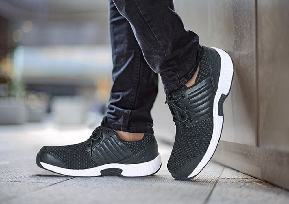 OrthoFeet Tacoma Stretch Knit Men's Sneakers Stretch - Black - 2