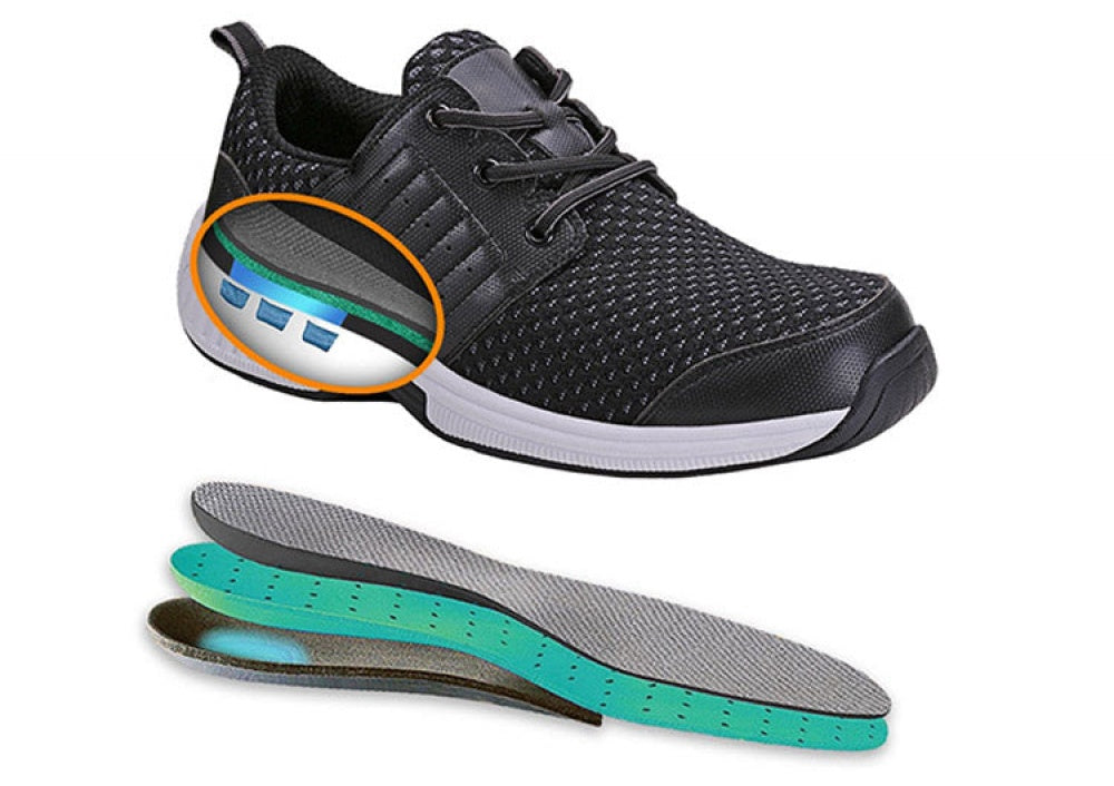 OrthoFeet Tacoma Stretch Knit Men's Sneakers Stretch - Black - 3