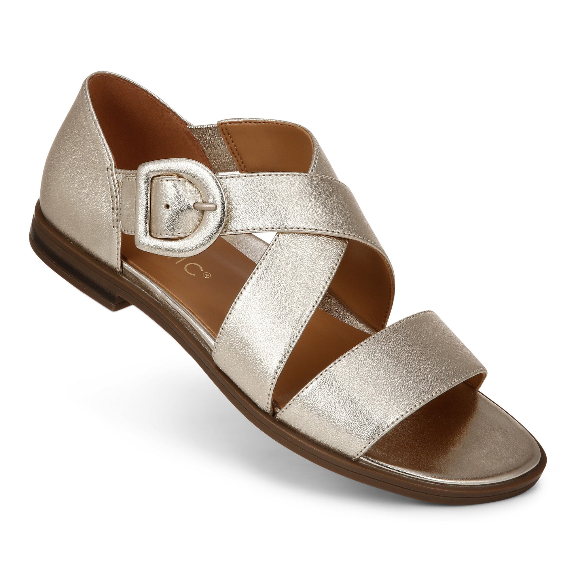 Vionic Pacifica - Women's Strappy Comfort Sandal - Gold - PACIFICA-I8656L1700-GOLD-13fl-med