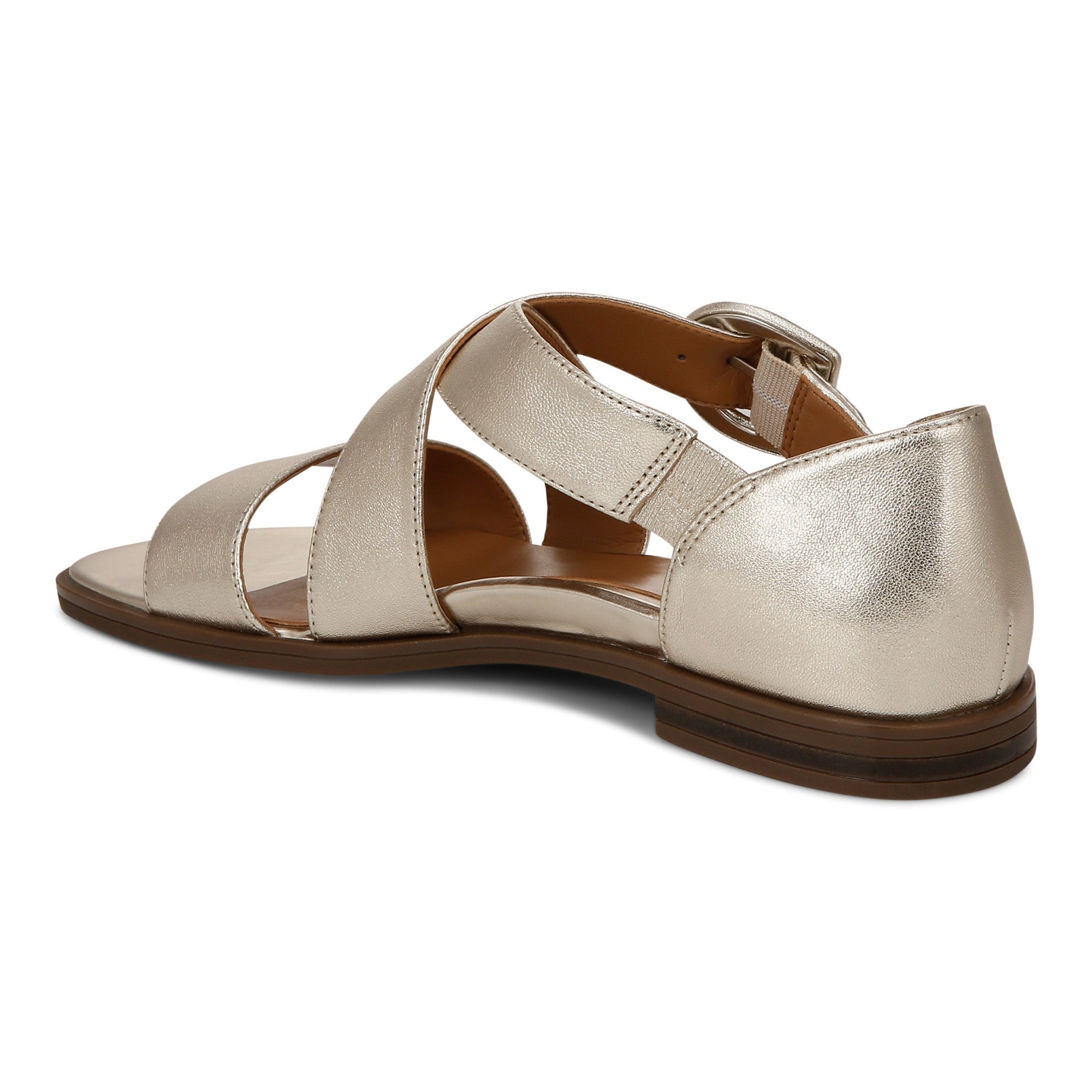 Vionic Pacifica - Women's Strappy Comfort Sandal - Gold - Back angle