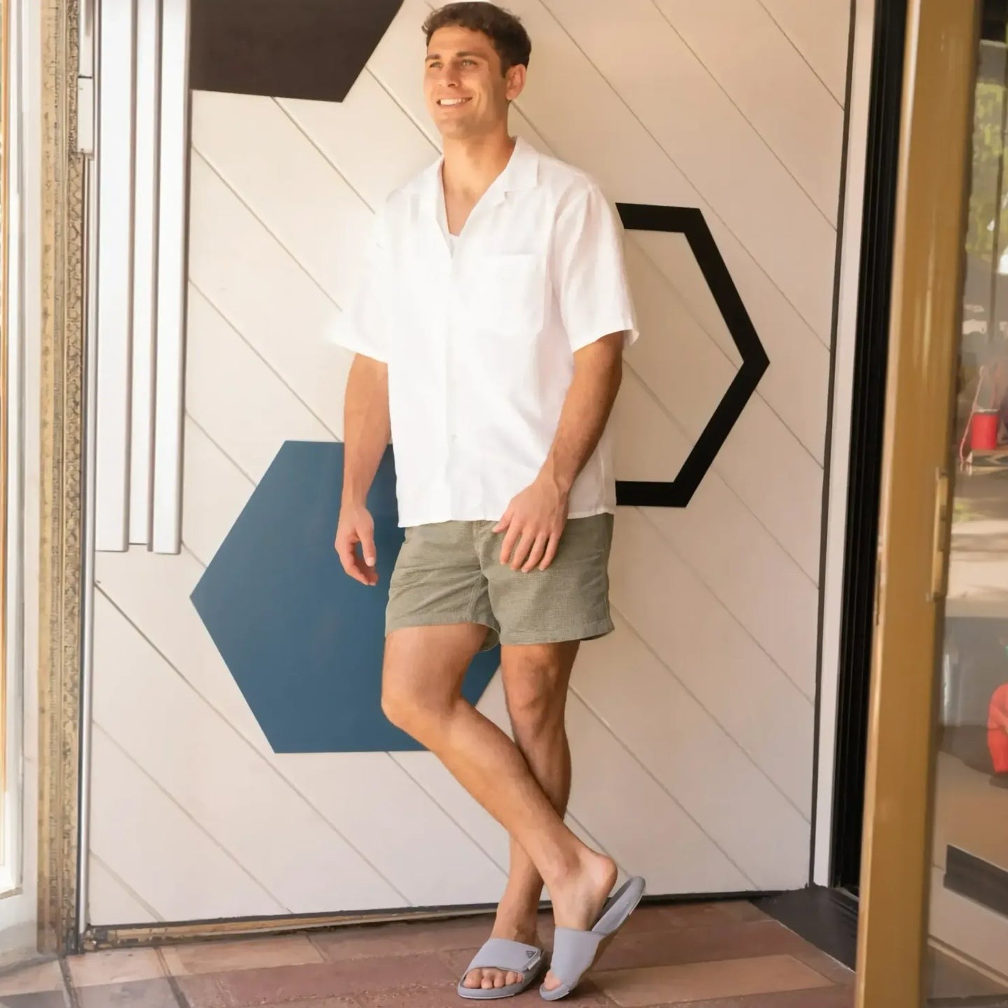 Reef Phantom Slab Men's Flip Flop Sandals Grey/White Other